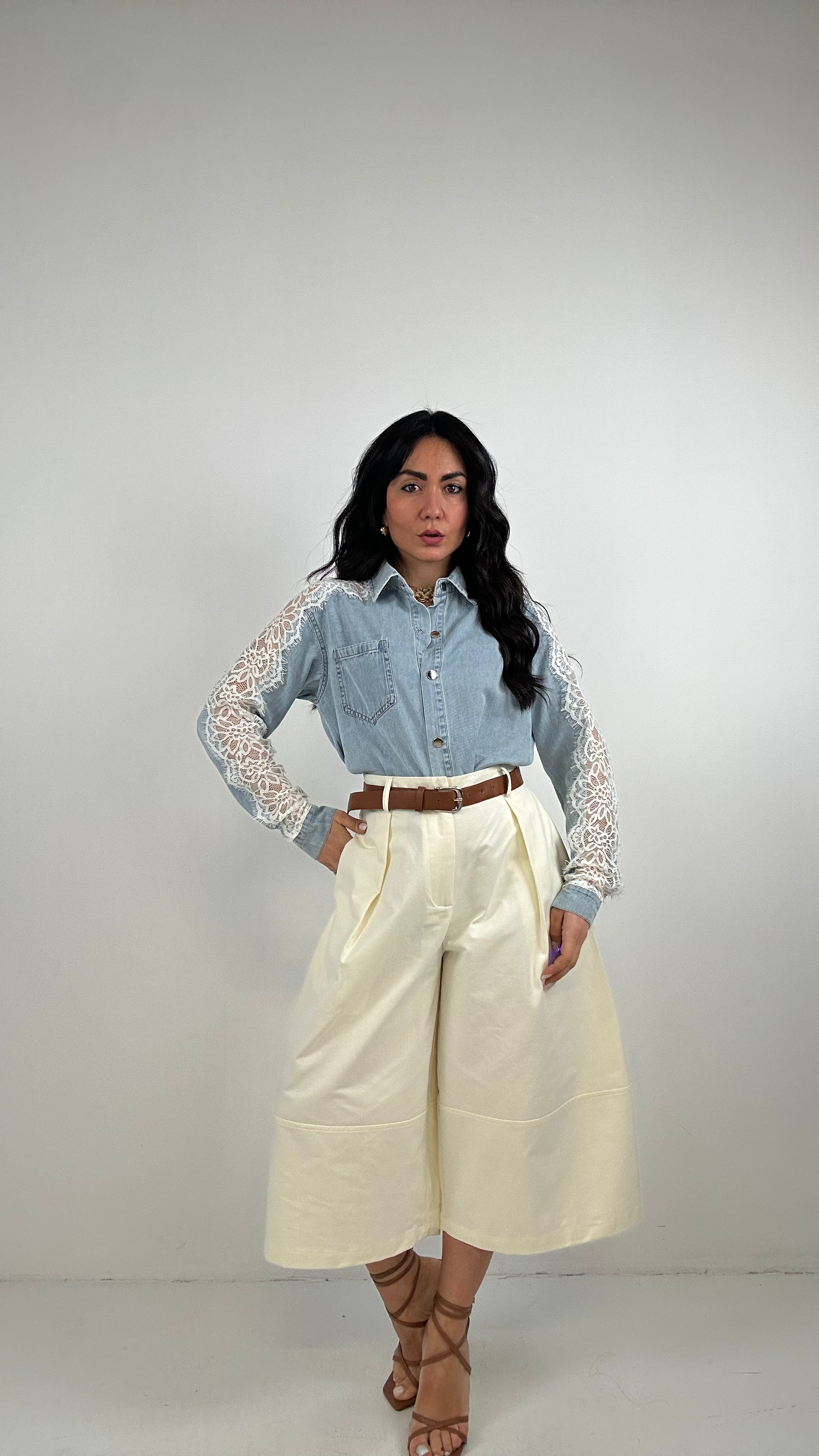 Camicia CON PIZZO - JEANS