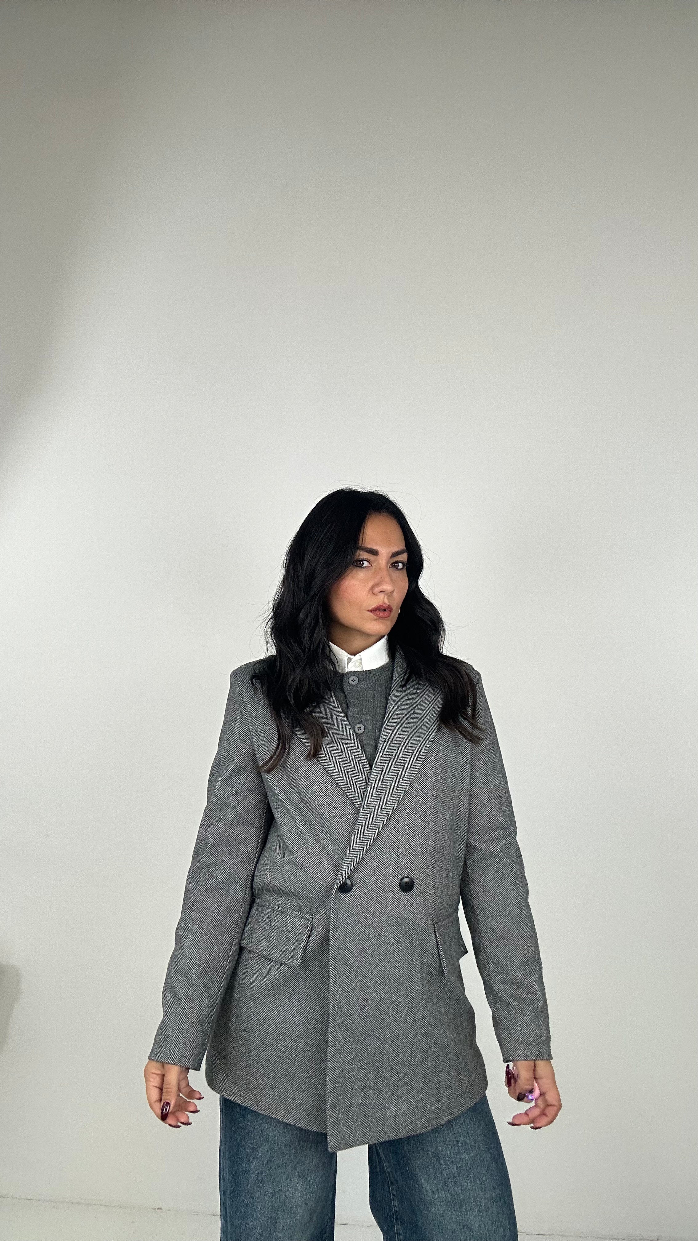 Blazer SPIGATO IN PANNO - GRIGIO