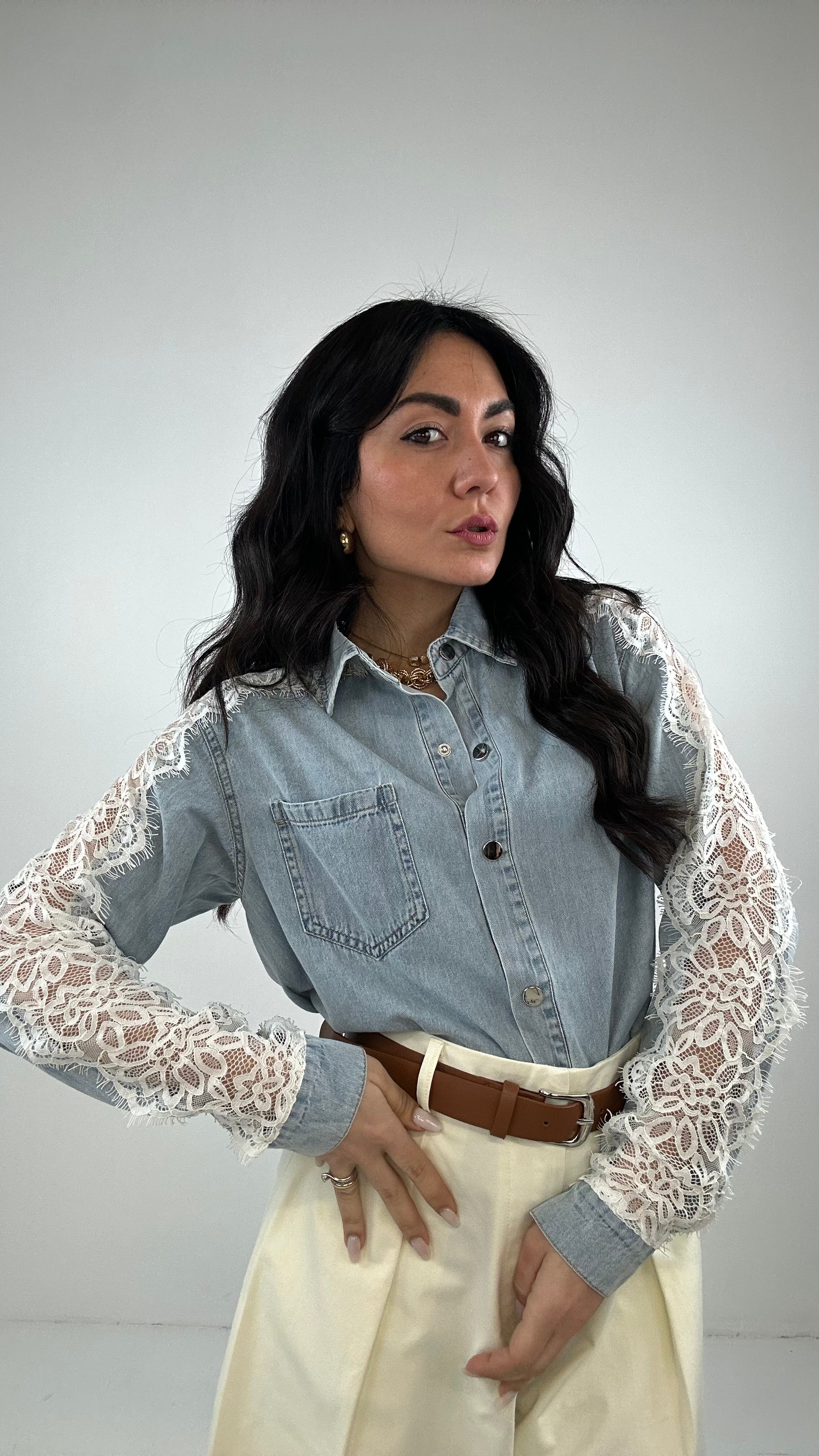 Camicia CON PIZZO - JEANS