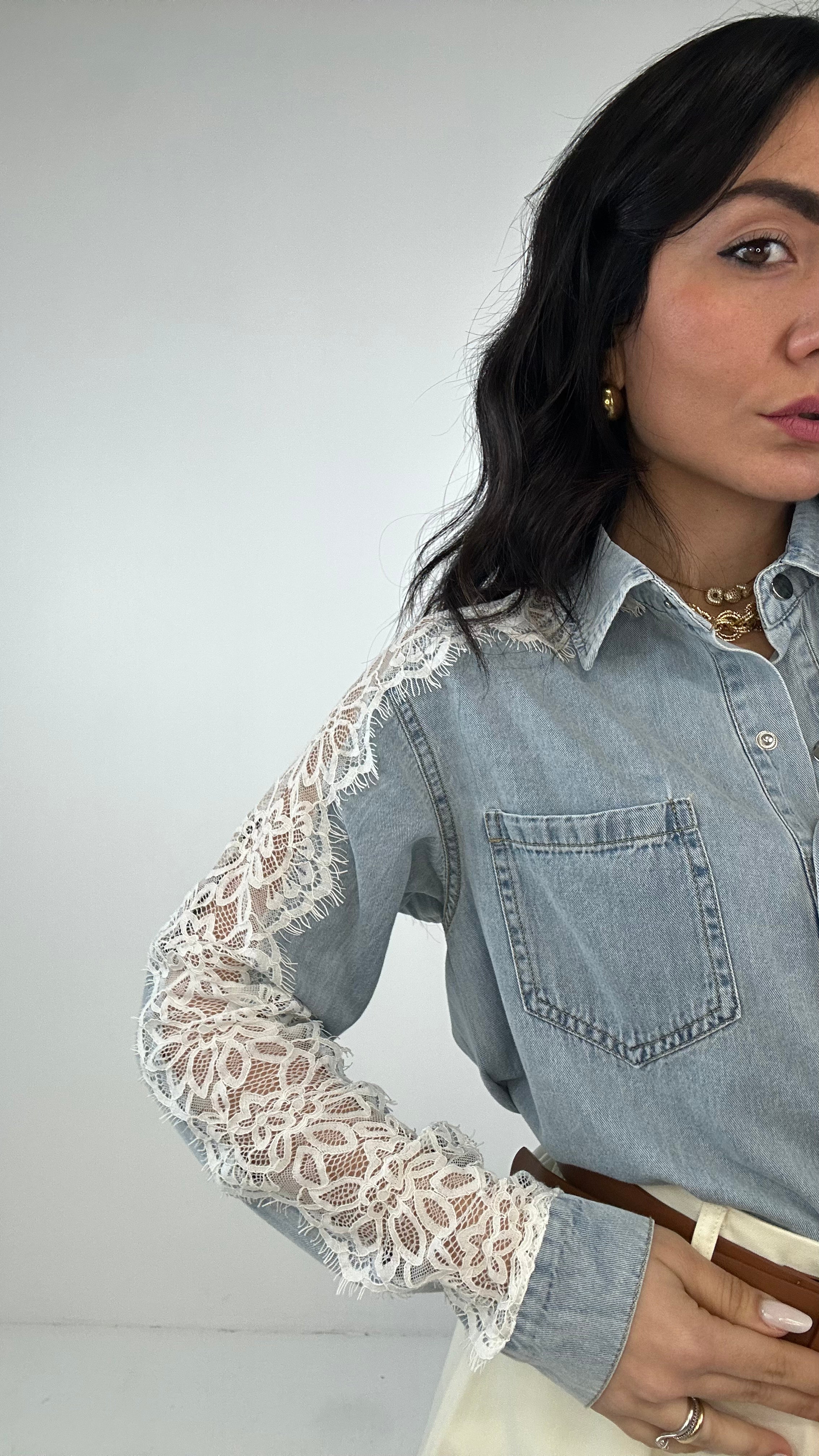 Camicia CON PIZZO - JEANS