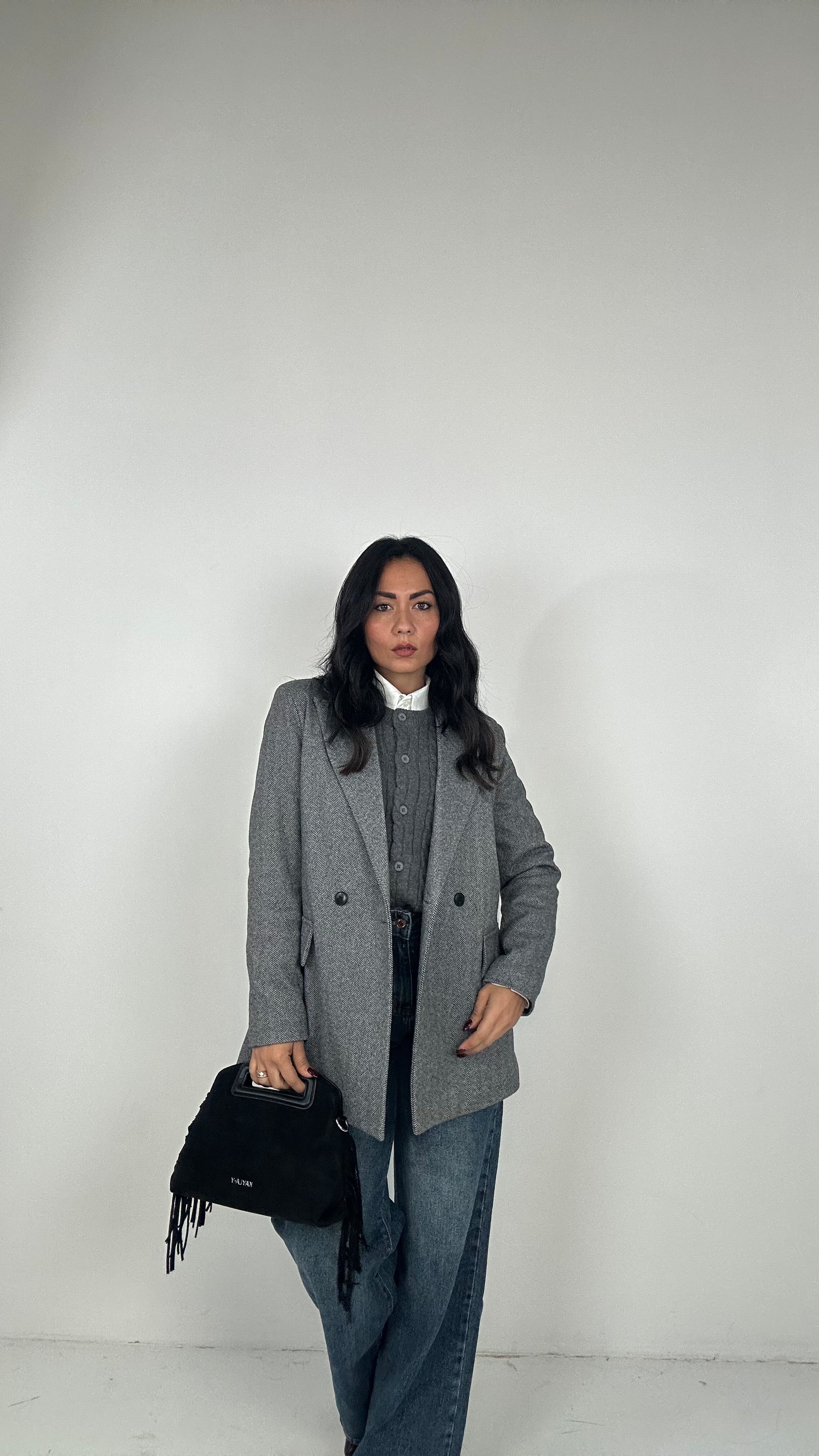 Blazer SPIGATO IN PANNO - GRIGIO