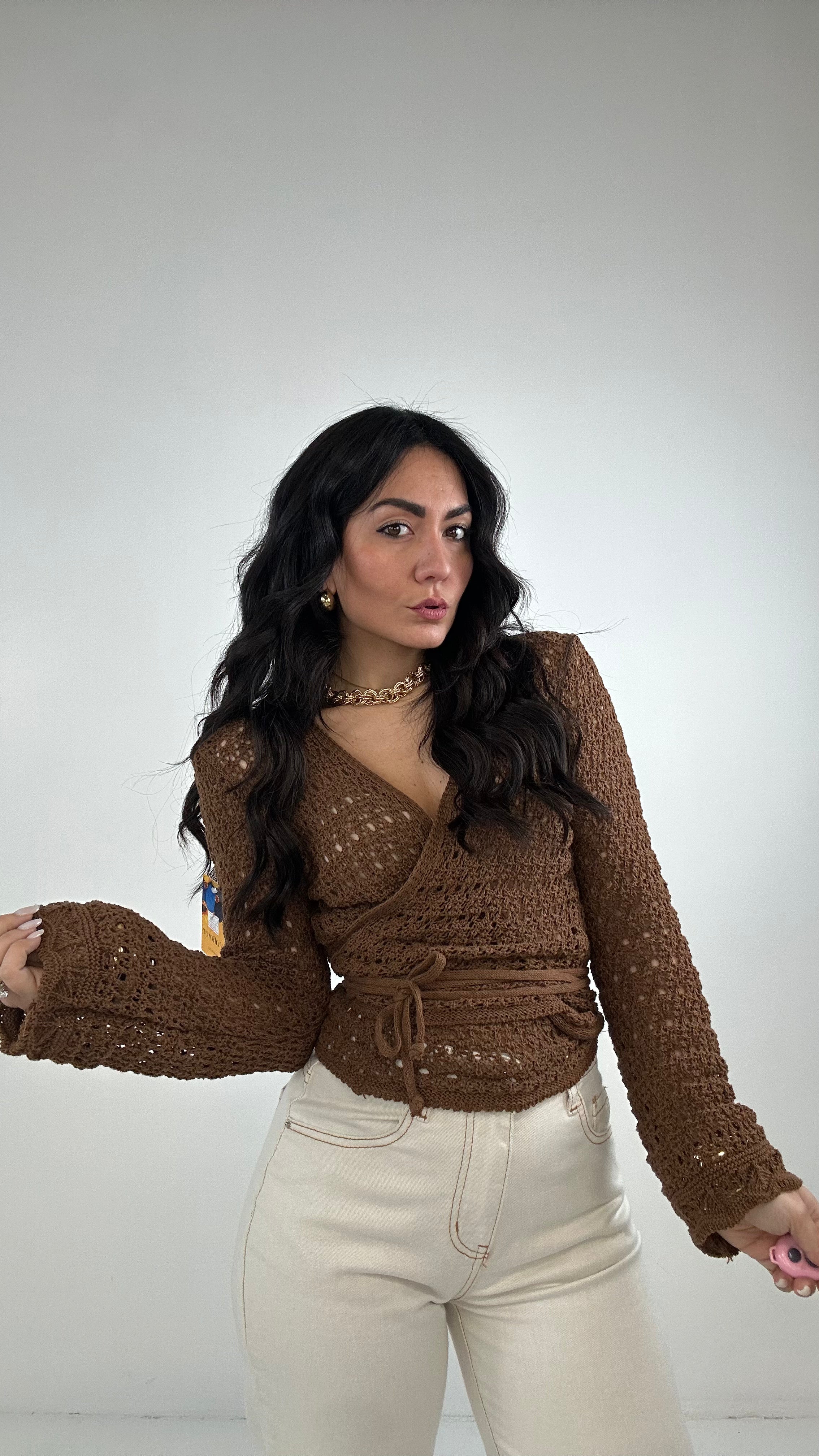 Incrociatina TRAFORATA - MARRONE