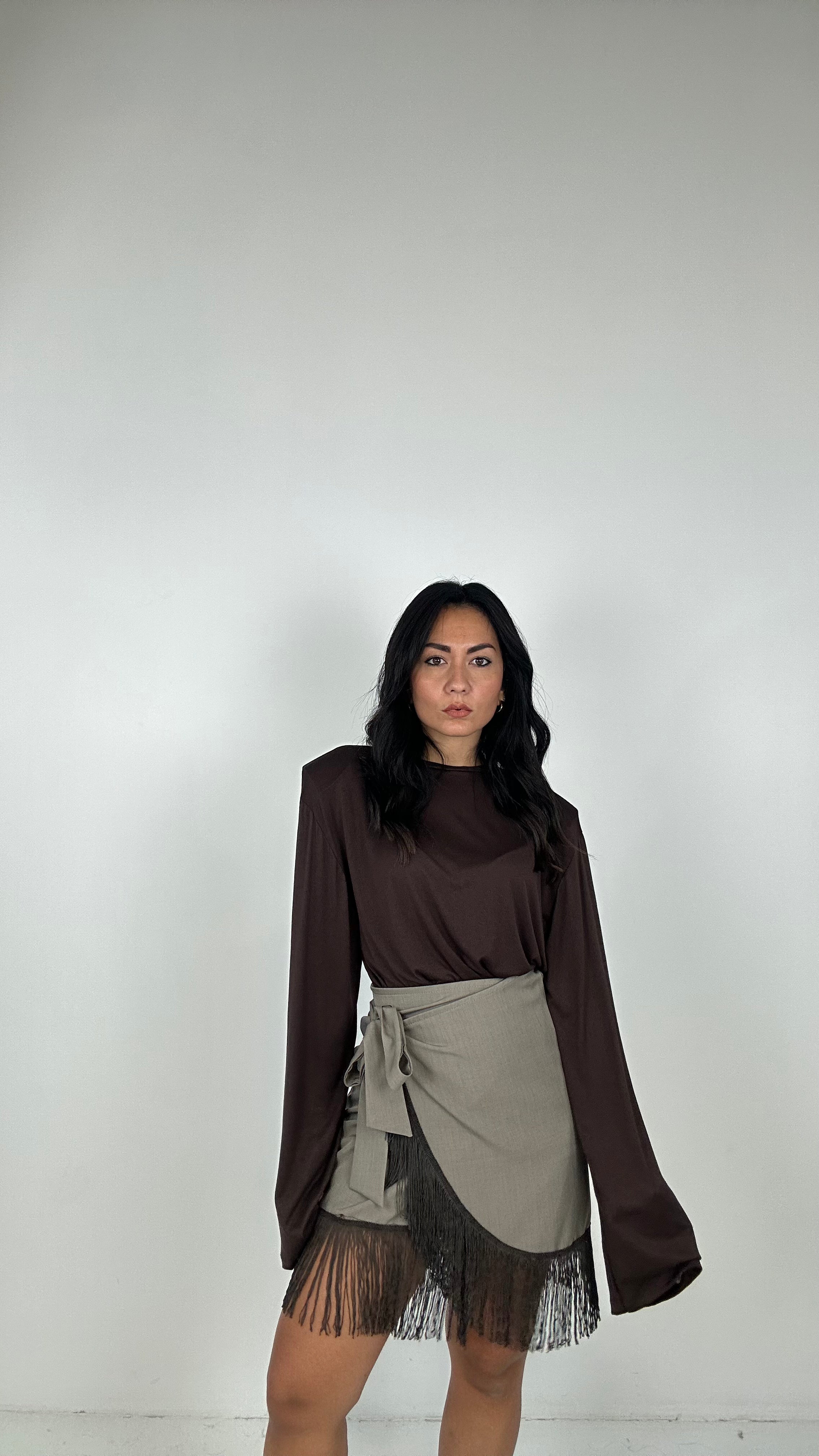 Gonna PORTAFOGLIO FRANGE - KHAKI