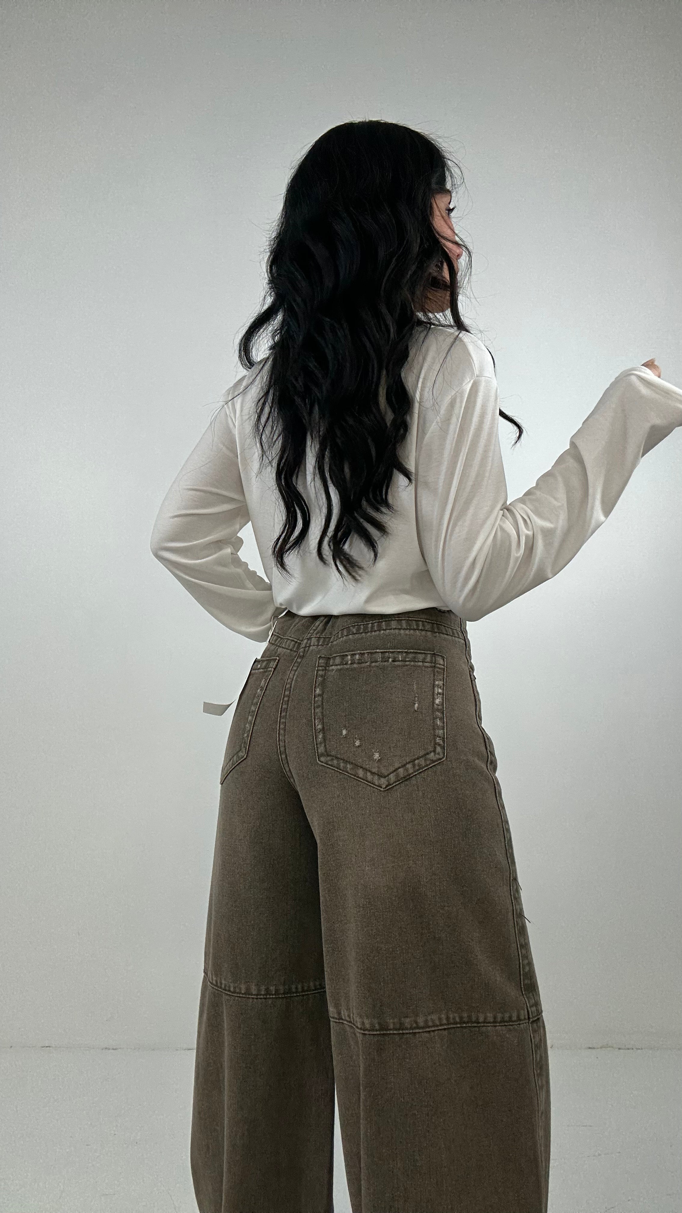 Jeans BAGGY STRAPP - MARRONE