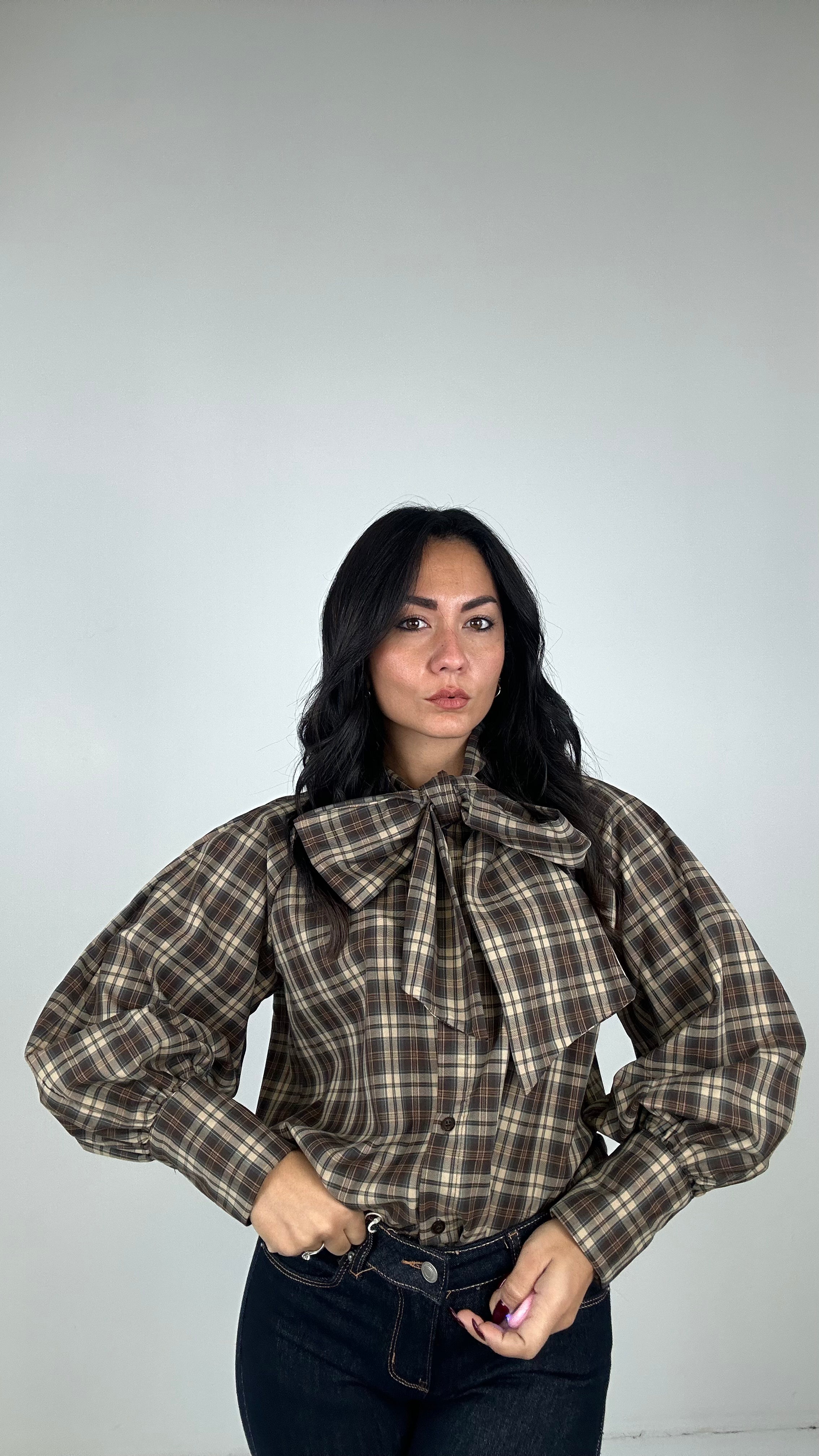 Blusa FIOCCO QUADRI - BEIGE