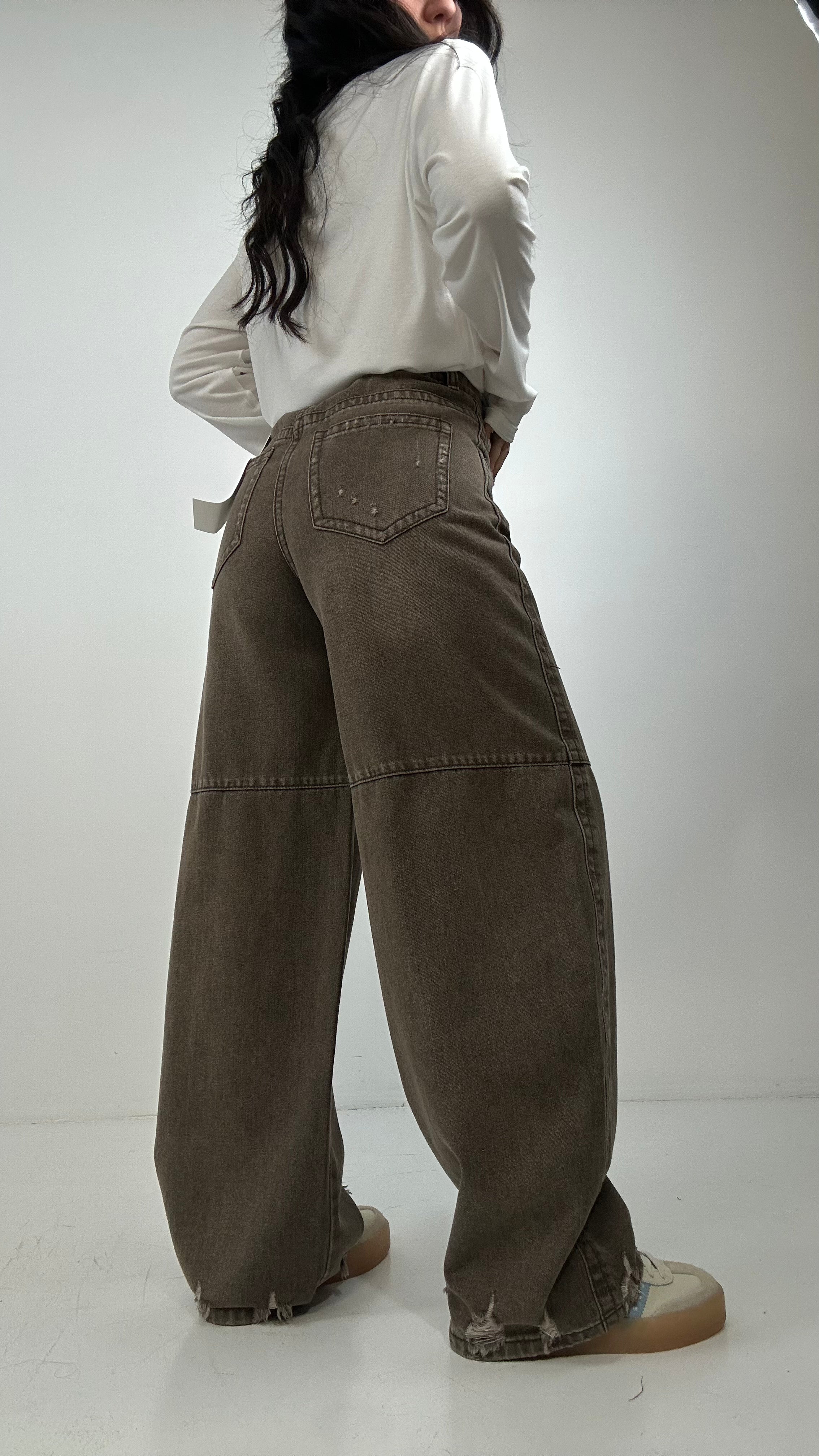 Jeans BAGGY STRAPP - MARRONE