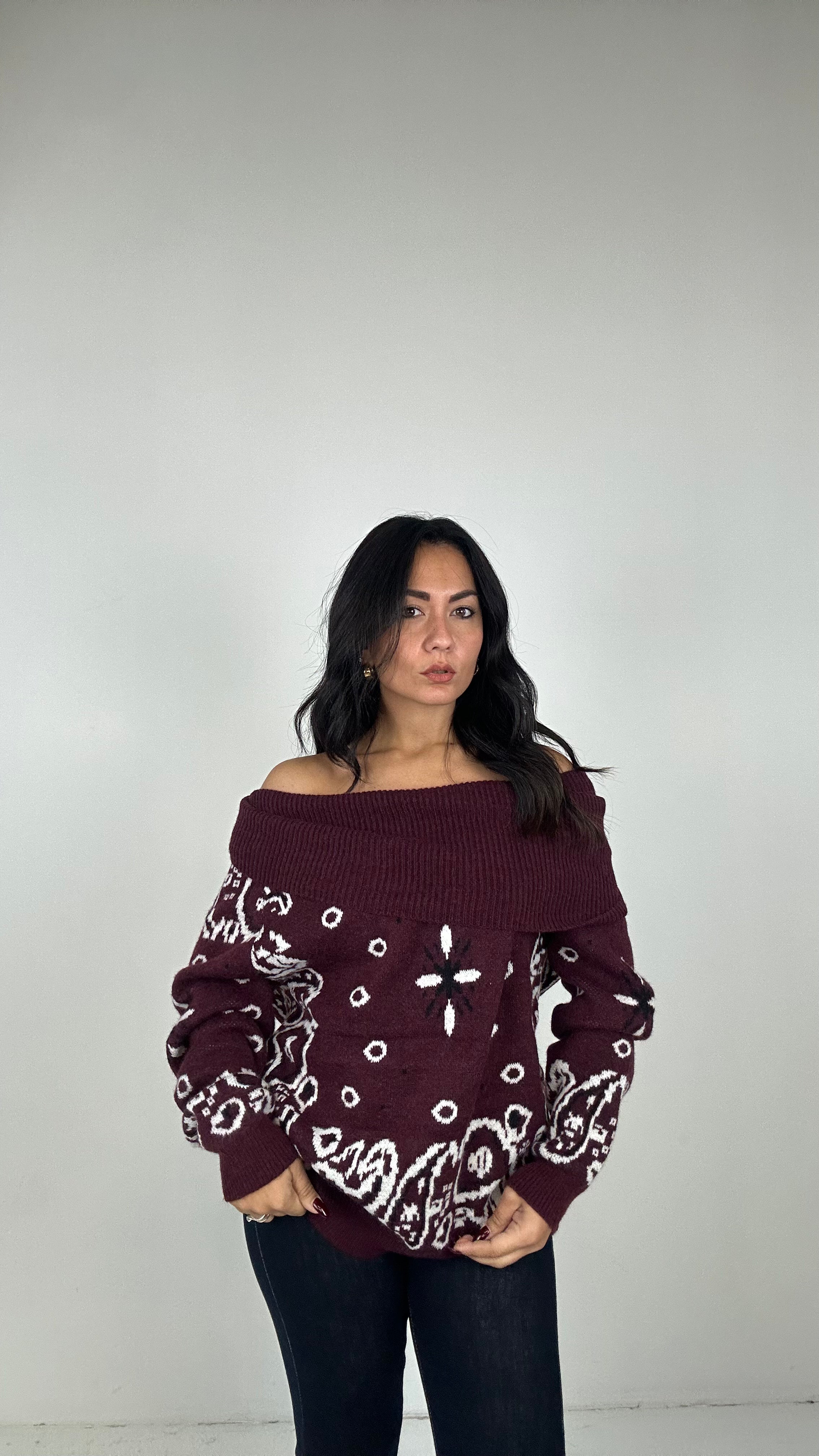 Pull BARCA BANDANA - BORDEAUX