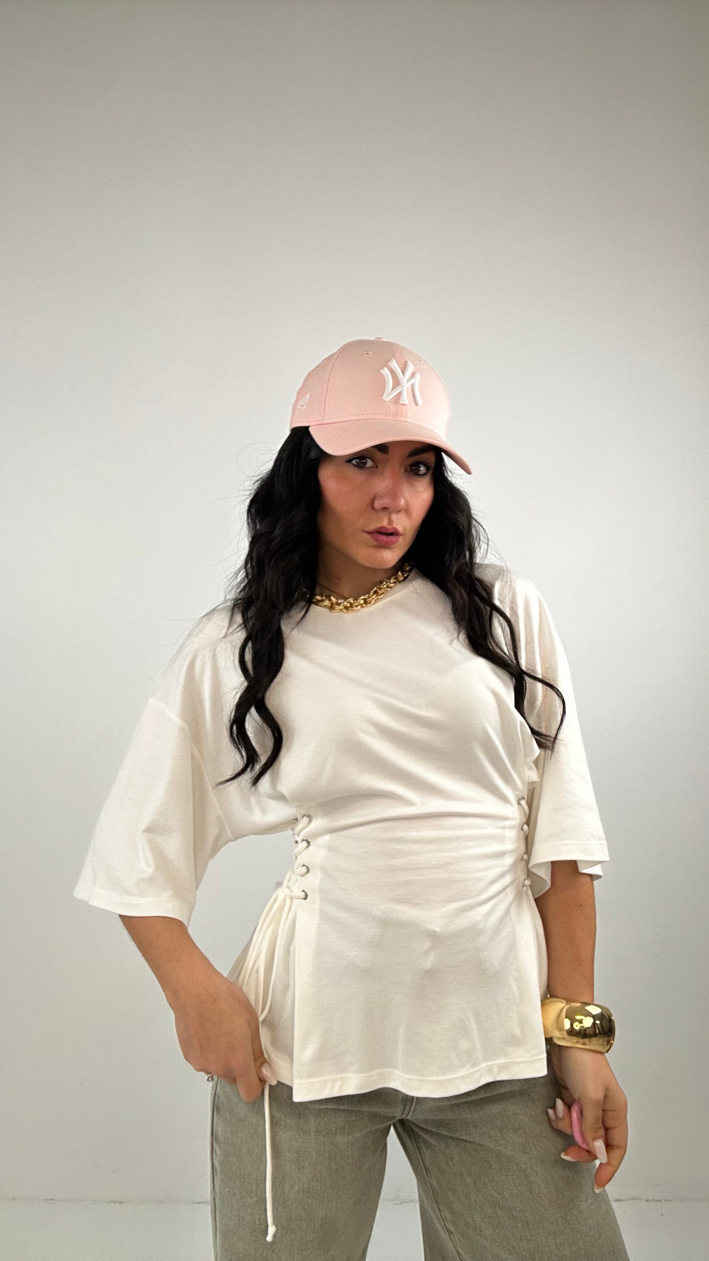 T-shirt LUMINA LACCI - BIANCO