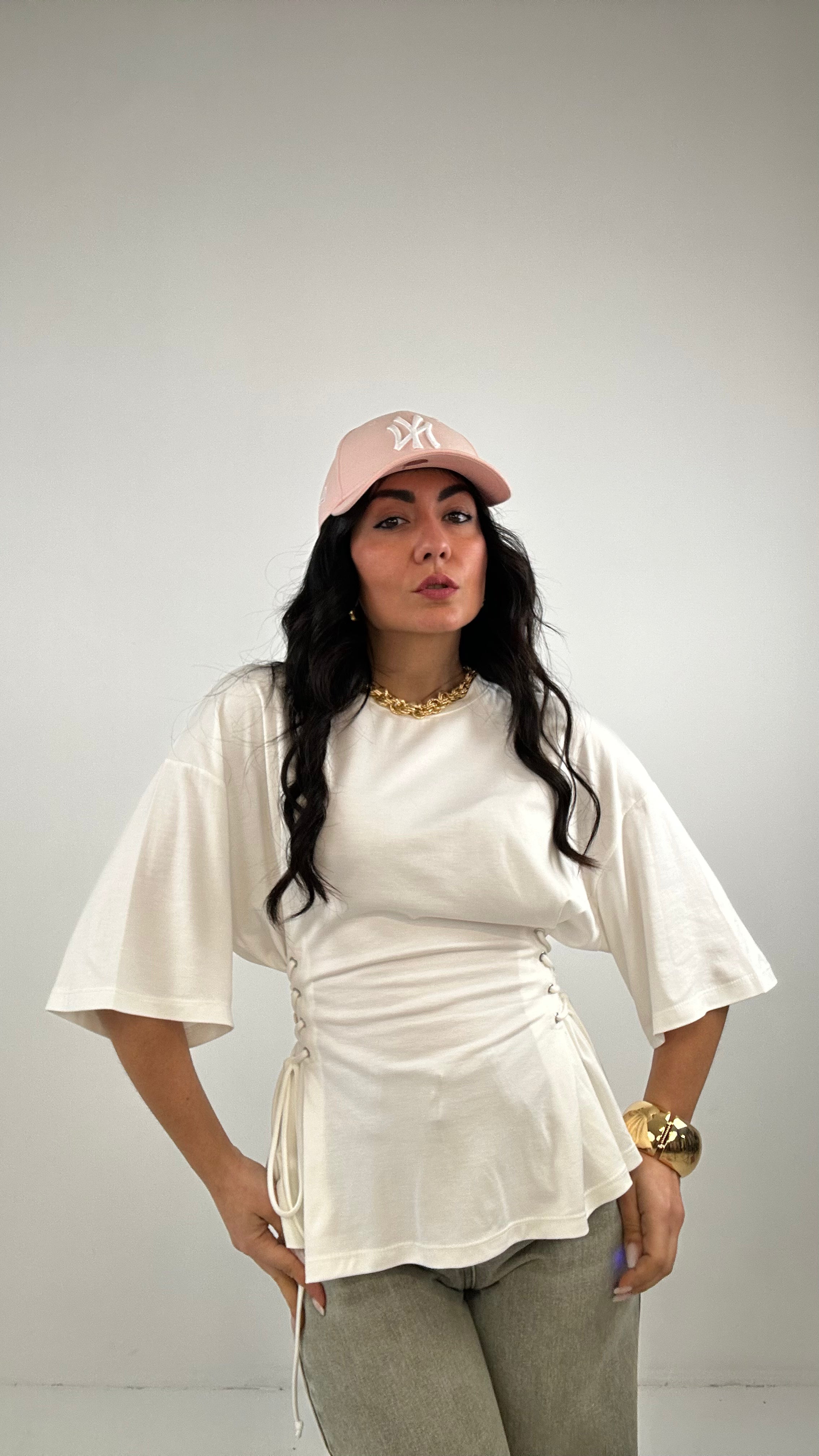 T-shirt LUMINA LACCI - BIANCO