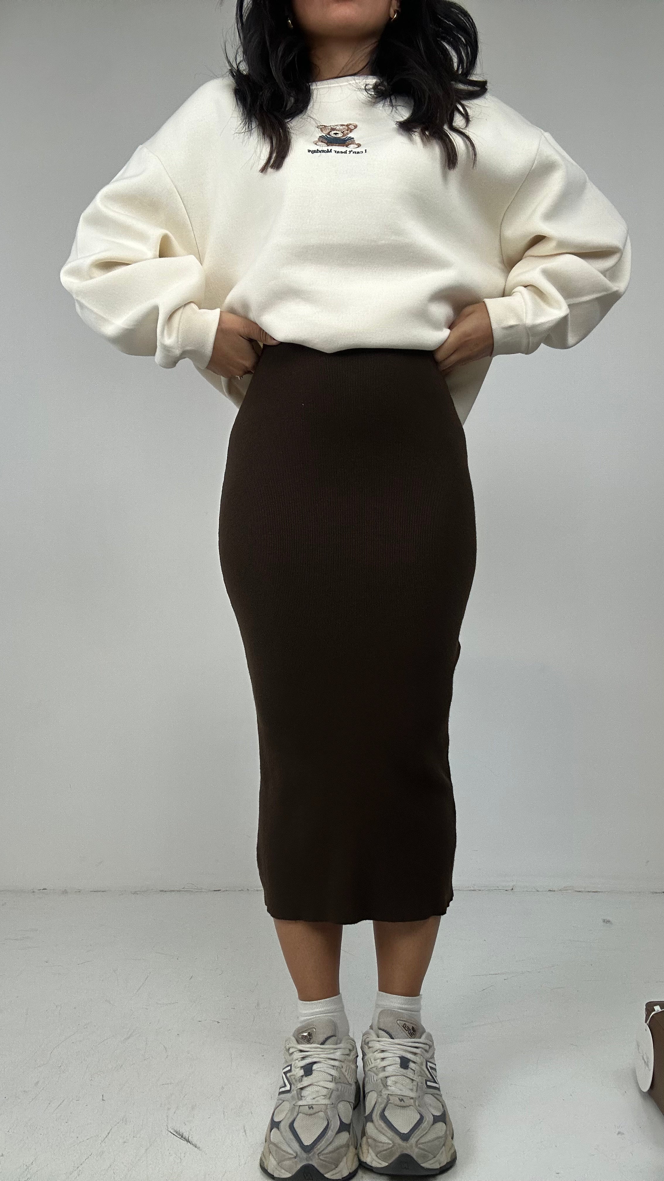 Gonna TUBINO MAGLIA - MARRONE