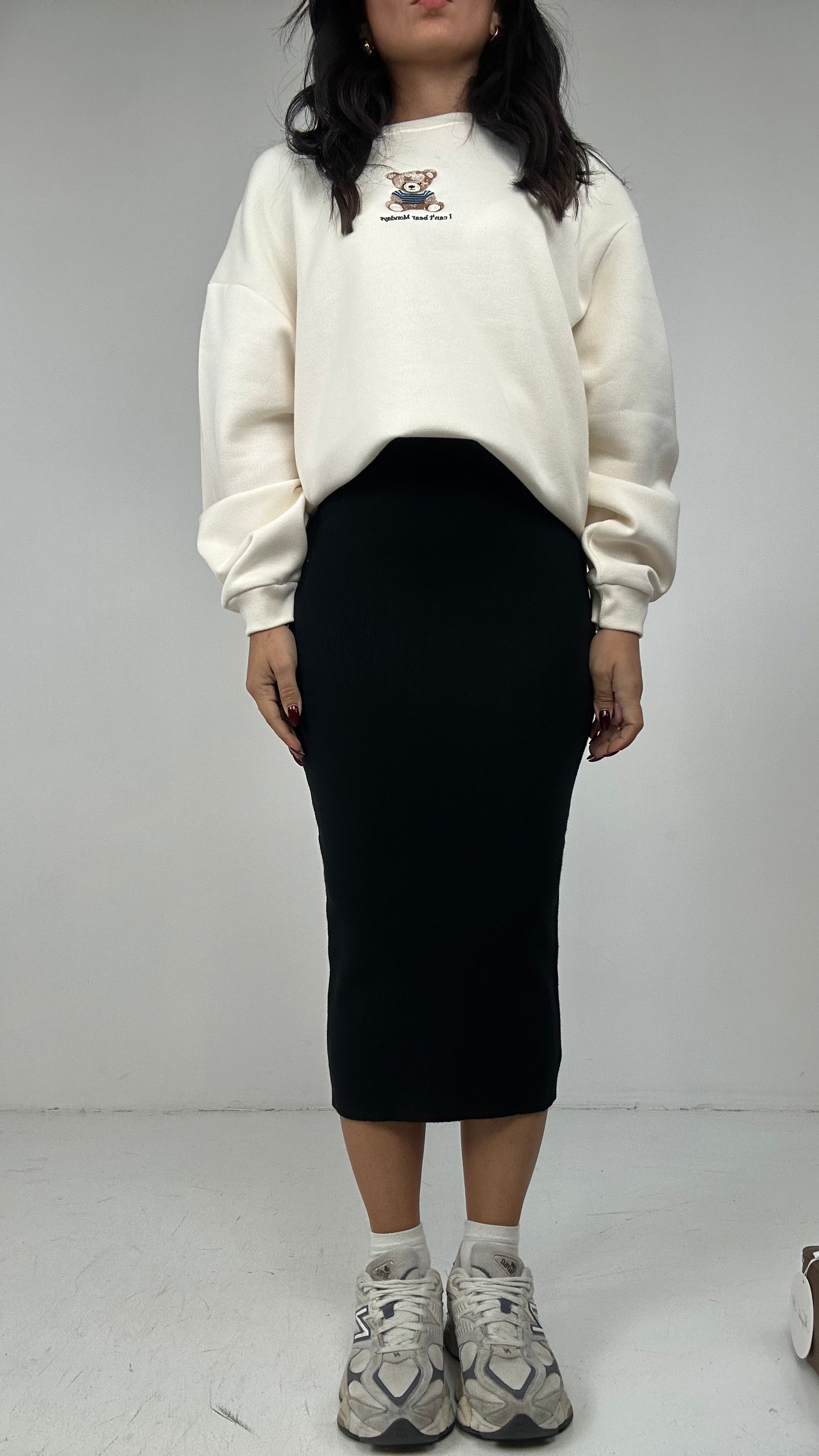 Gonna TUBINO MAGLIA - NERO