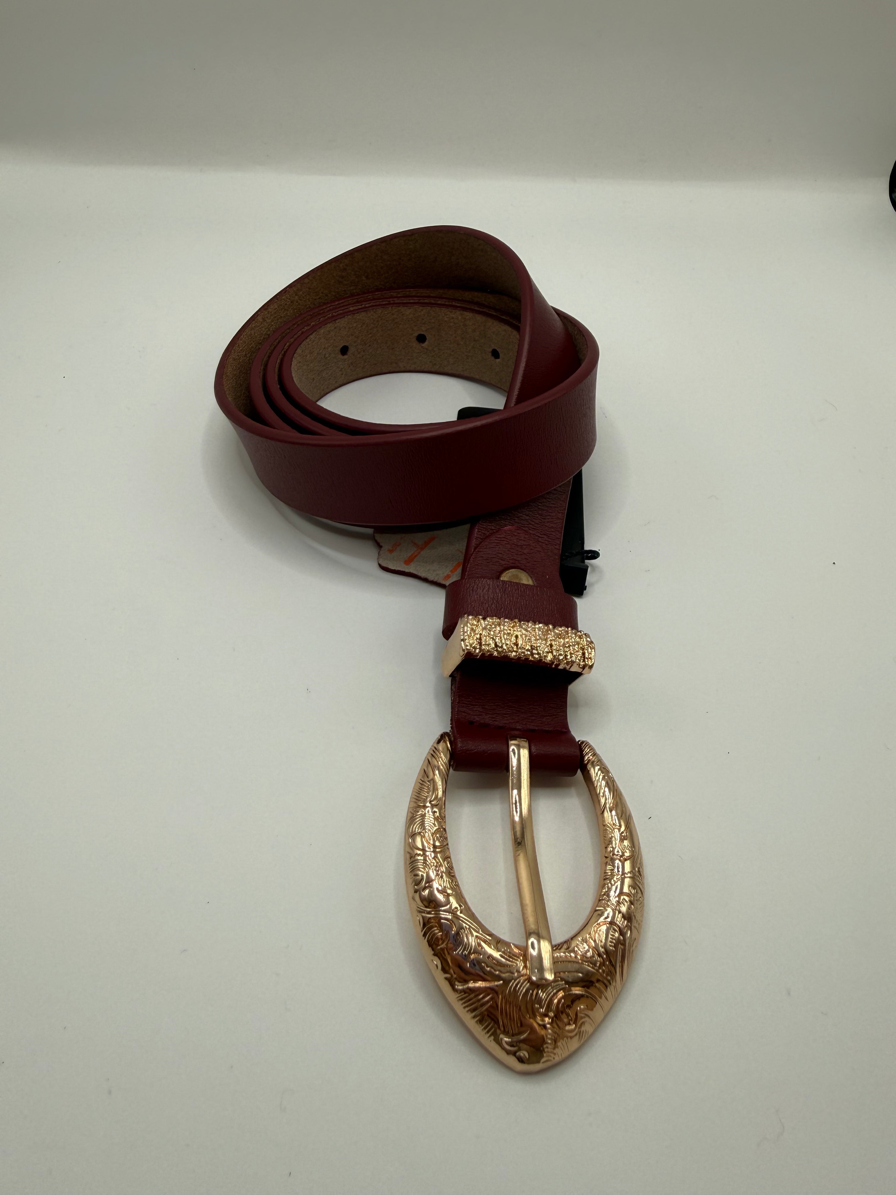 Cintura VERA PELLE V - BORDEAUX