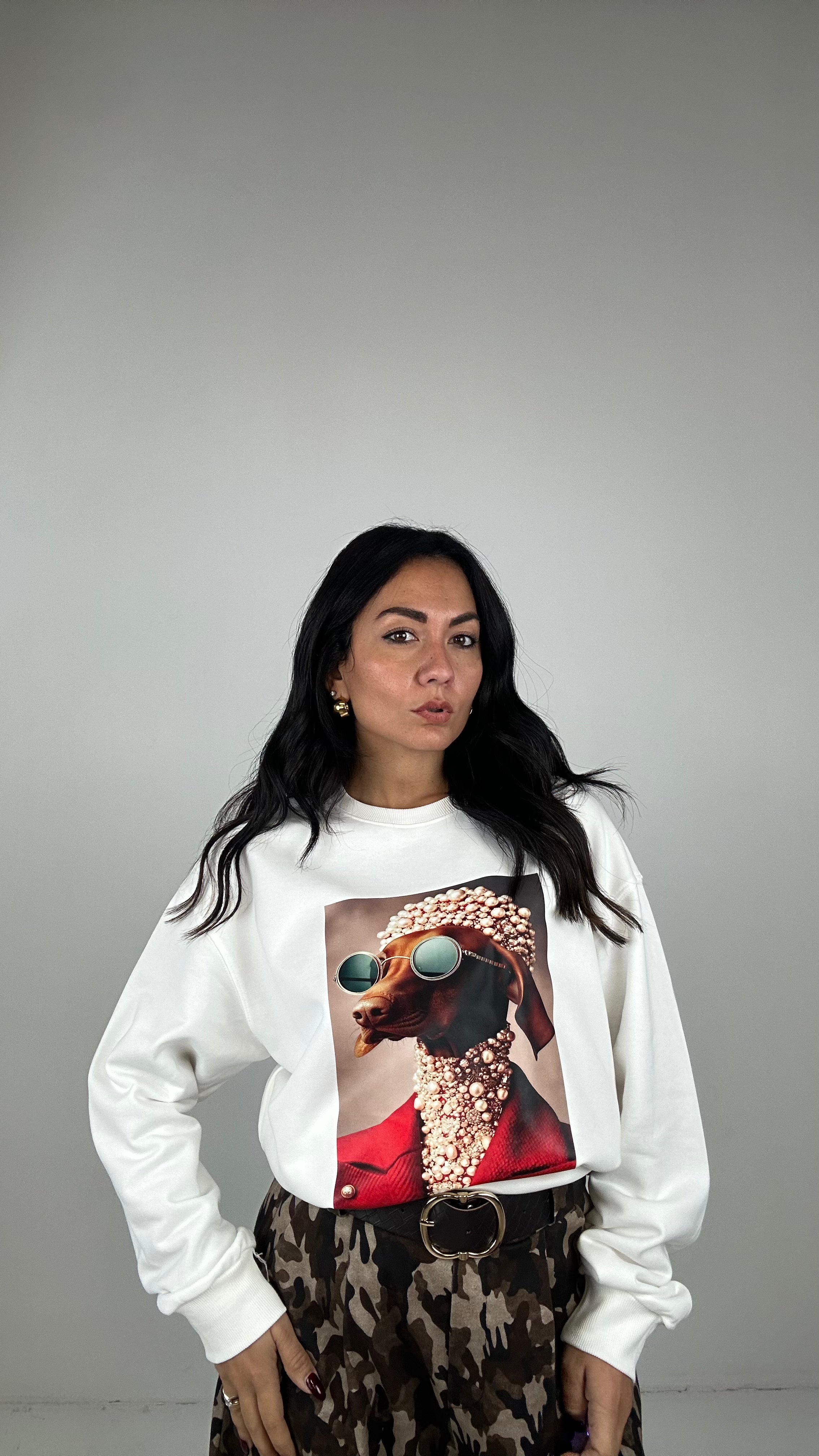 Felpa BASSOTTO CHIC - BIANCO