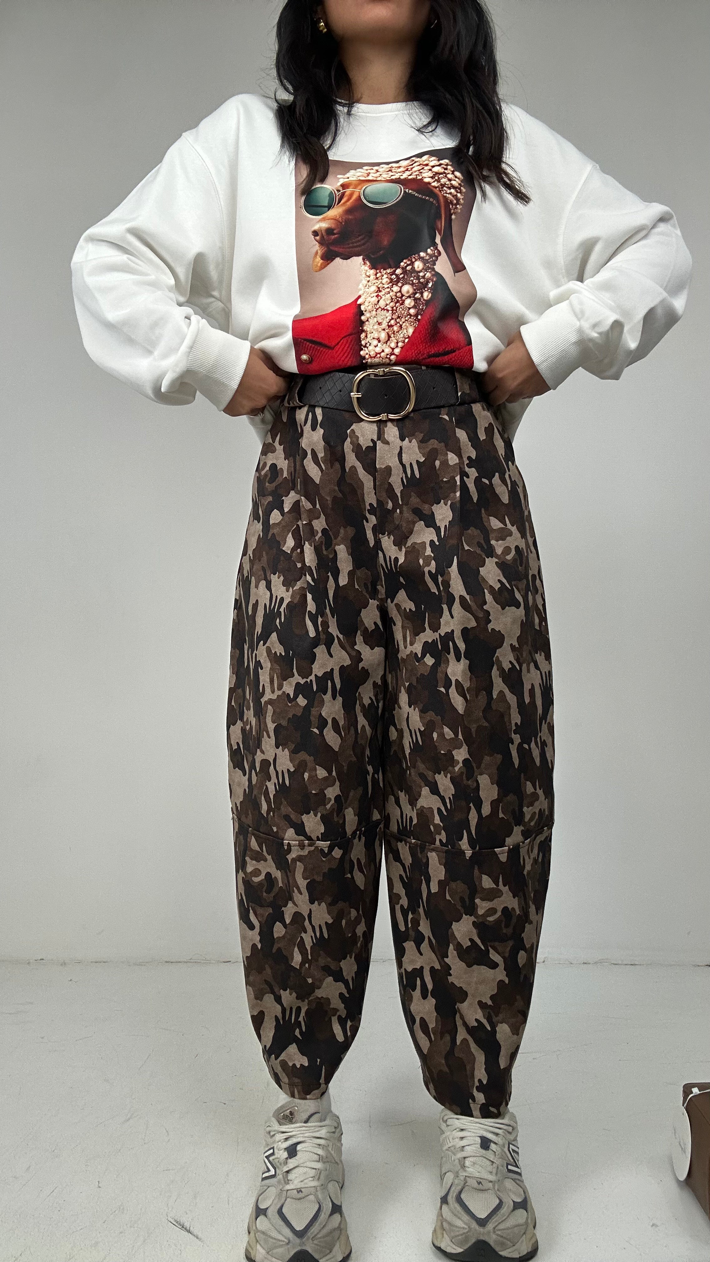 Pantalone BALLON MIMETICO - MARRONE