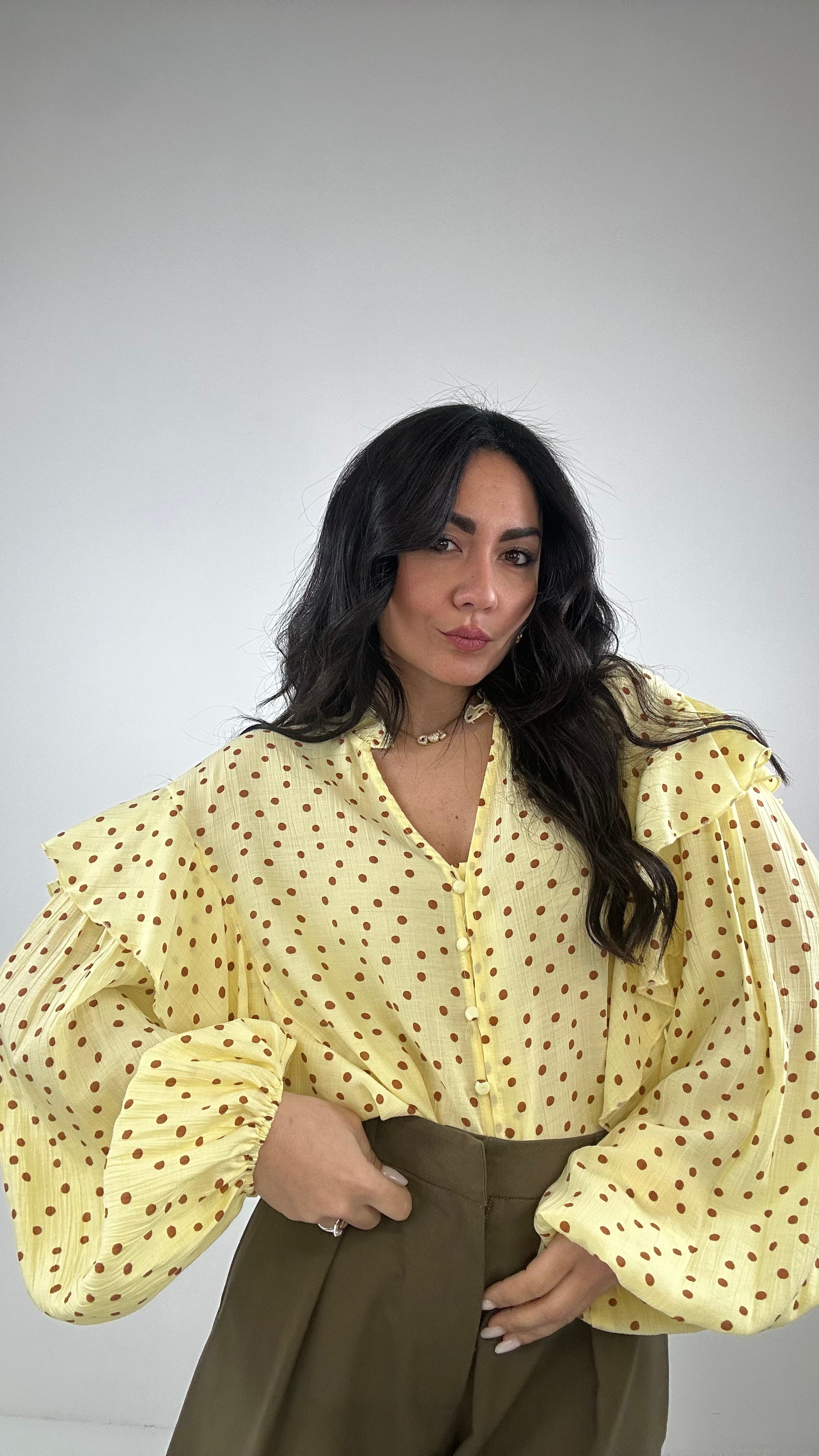 Camicia VOLANT POIS - GIALLO