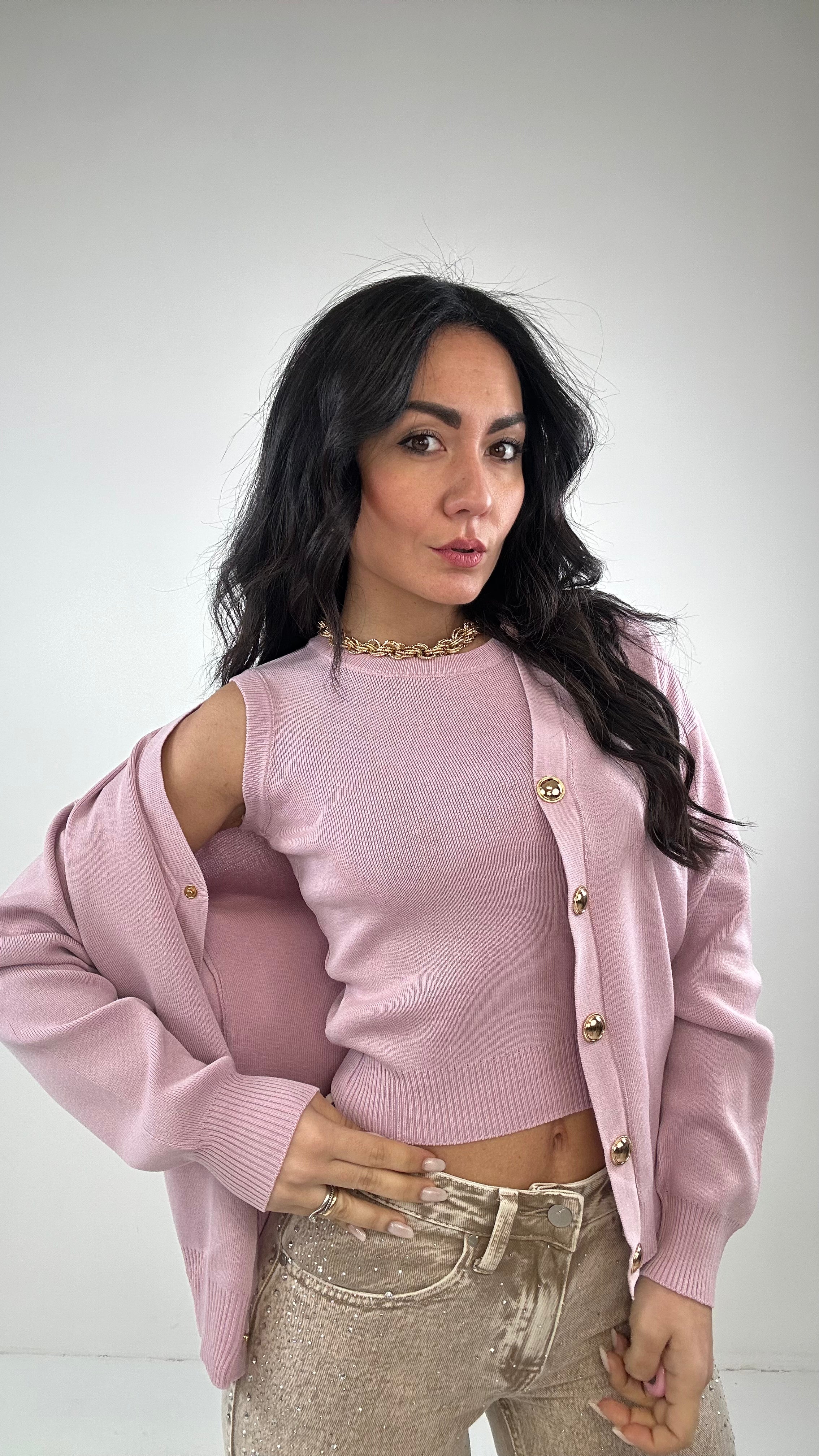 Twin-set BOTTONI ORO - LILLA