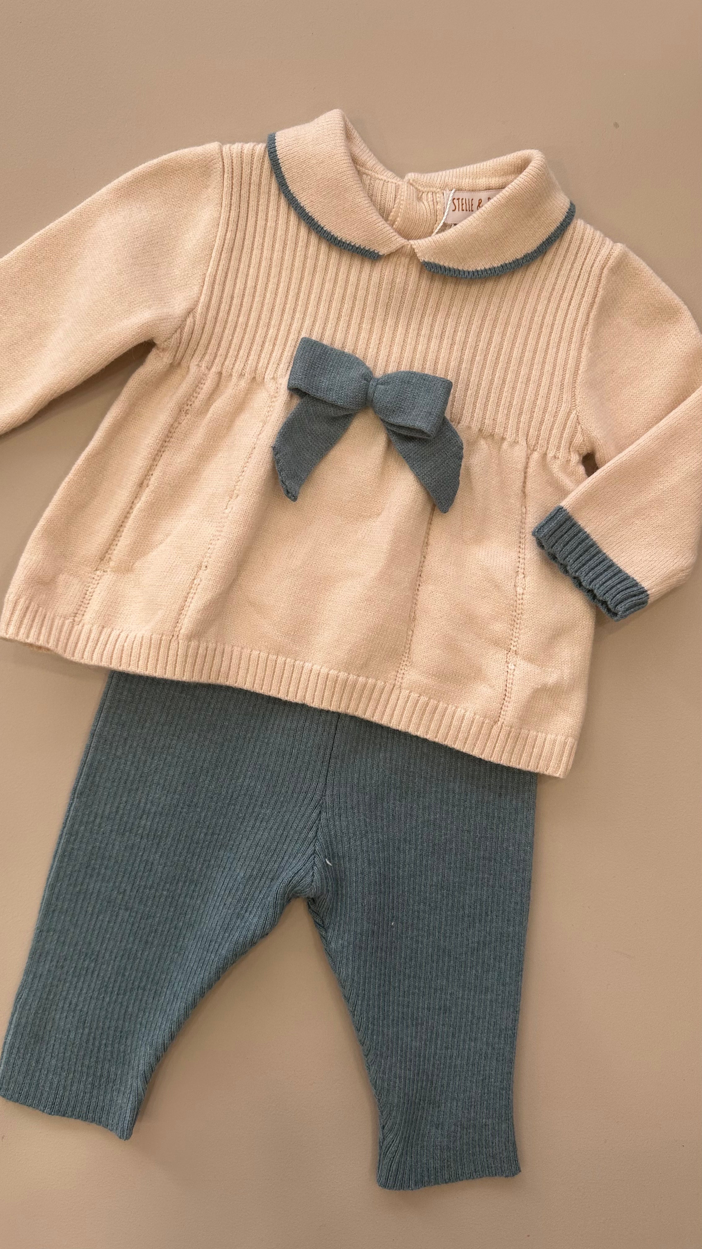 Completo IN MAGLIA FIOCCO 1-12M - BEIGE
