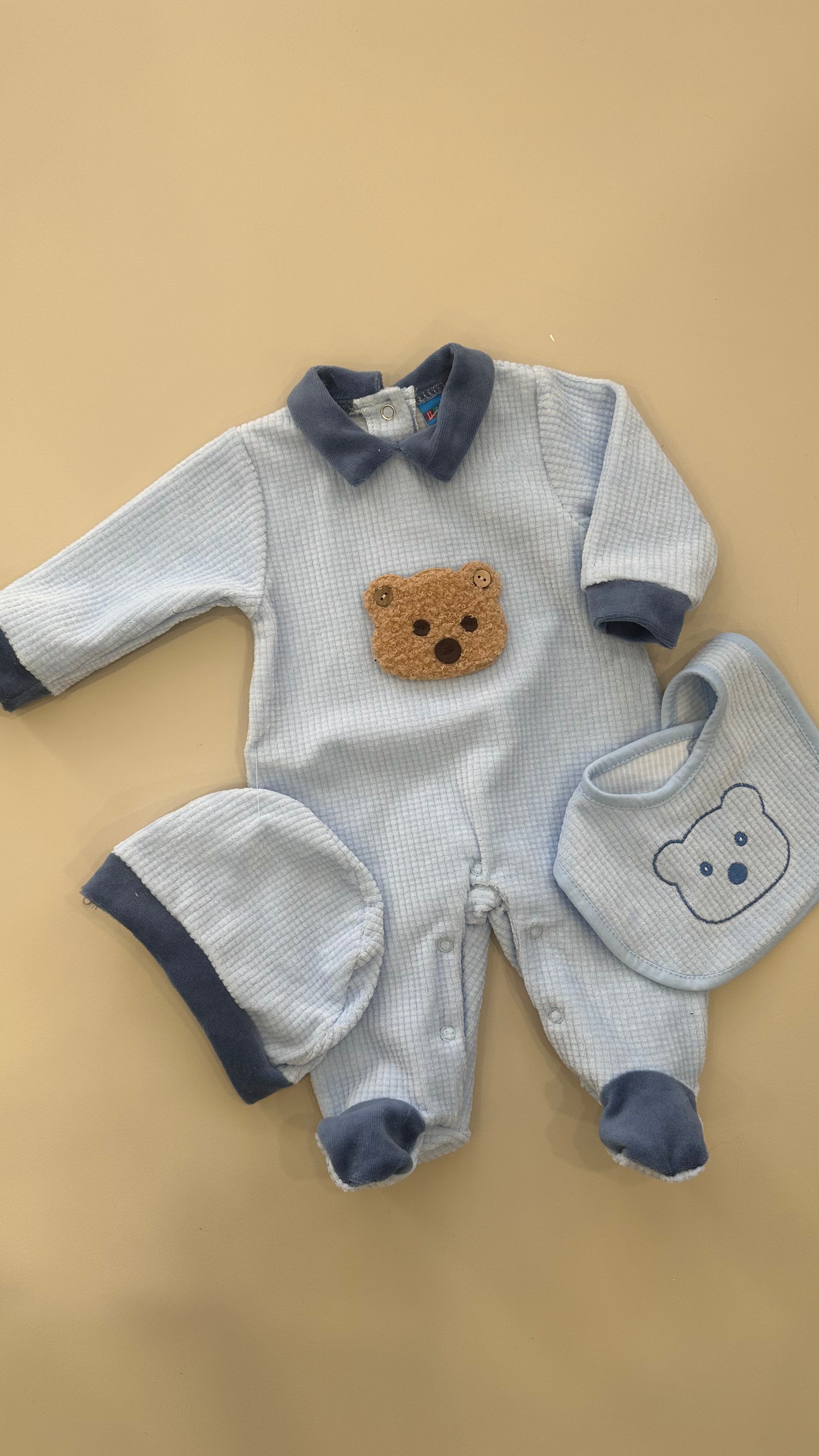Tutina ORSO CINIGLIA 0-12M - AZZURRO