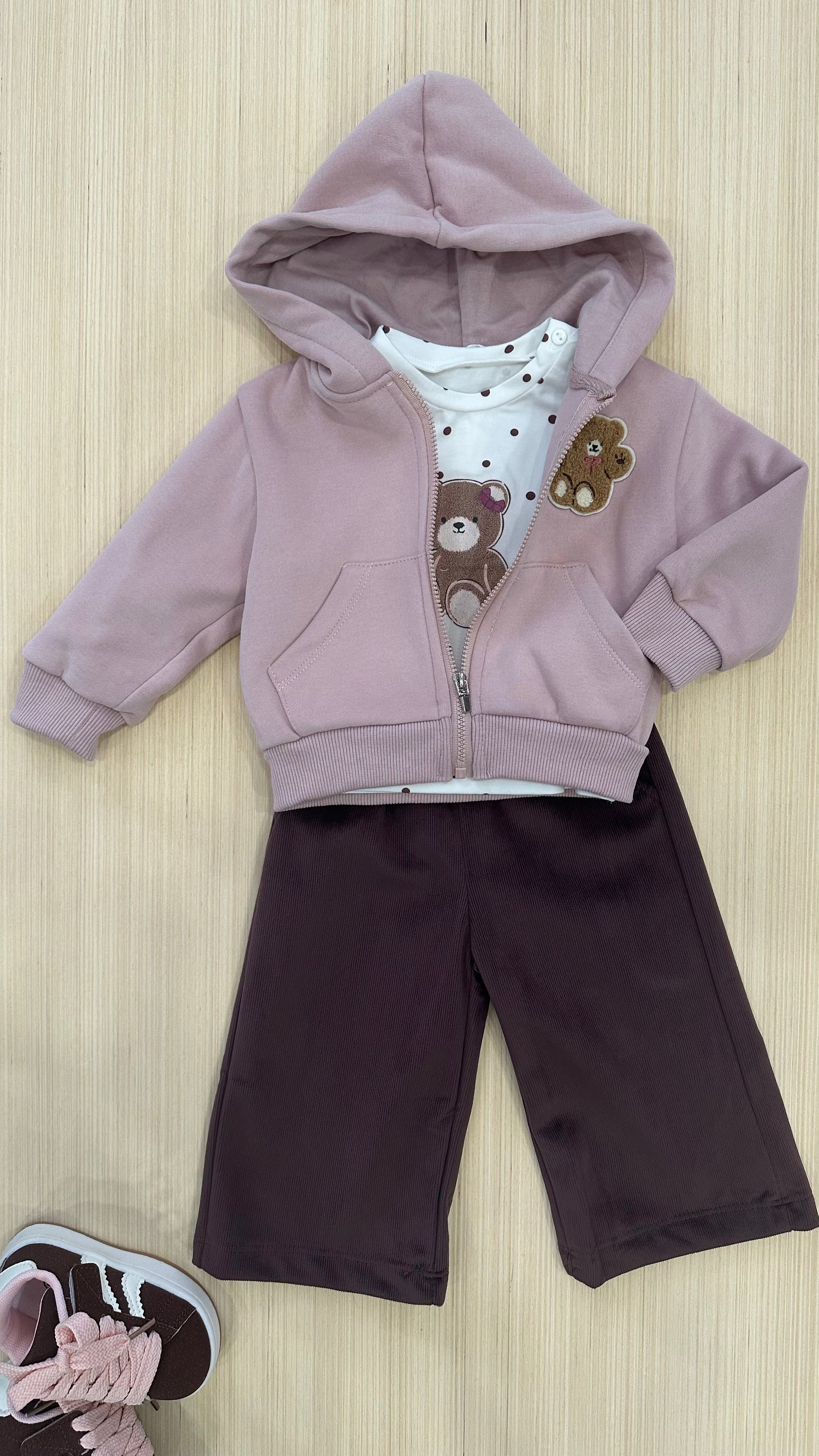 Completo 3pz ORSETTO 12-36M - ROSA