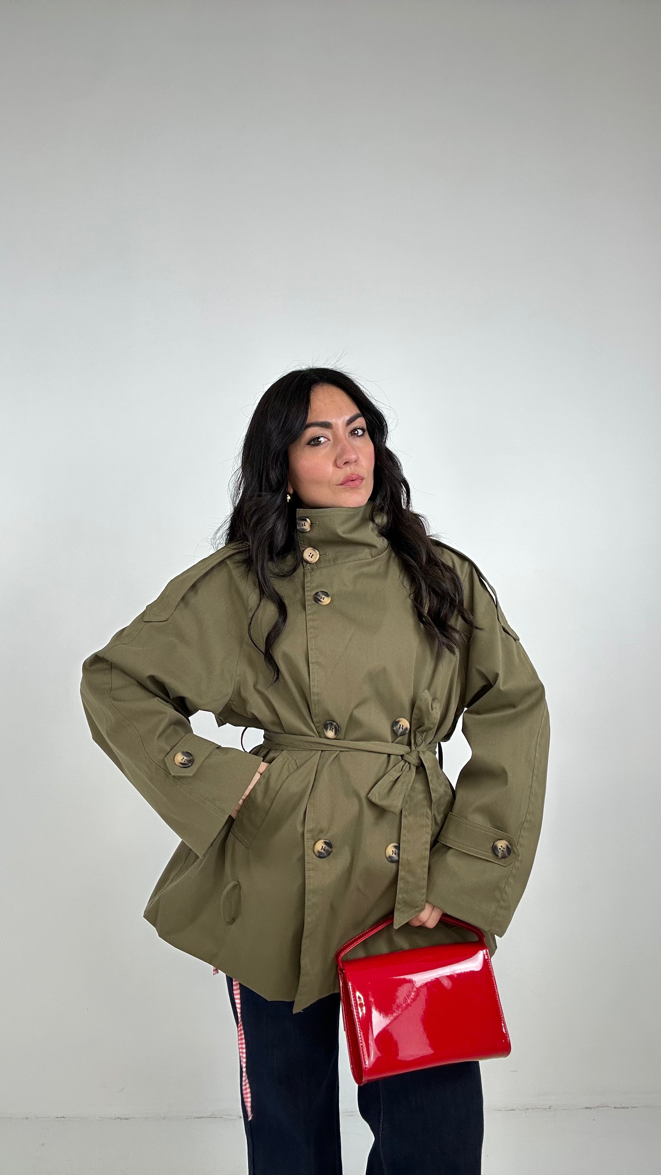 Trench COLLO - VERDE MILITARE