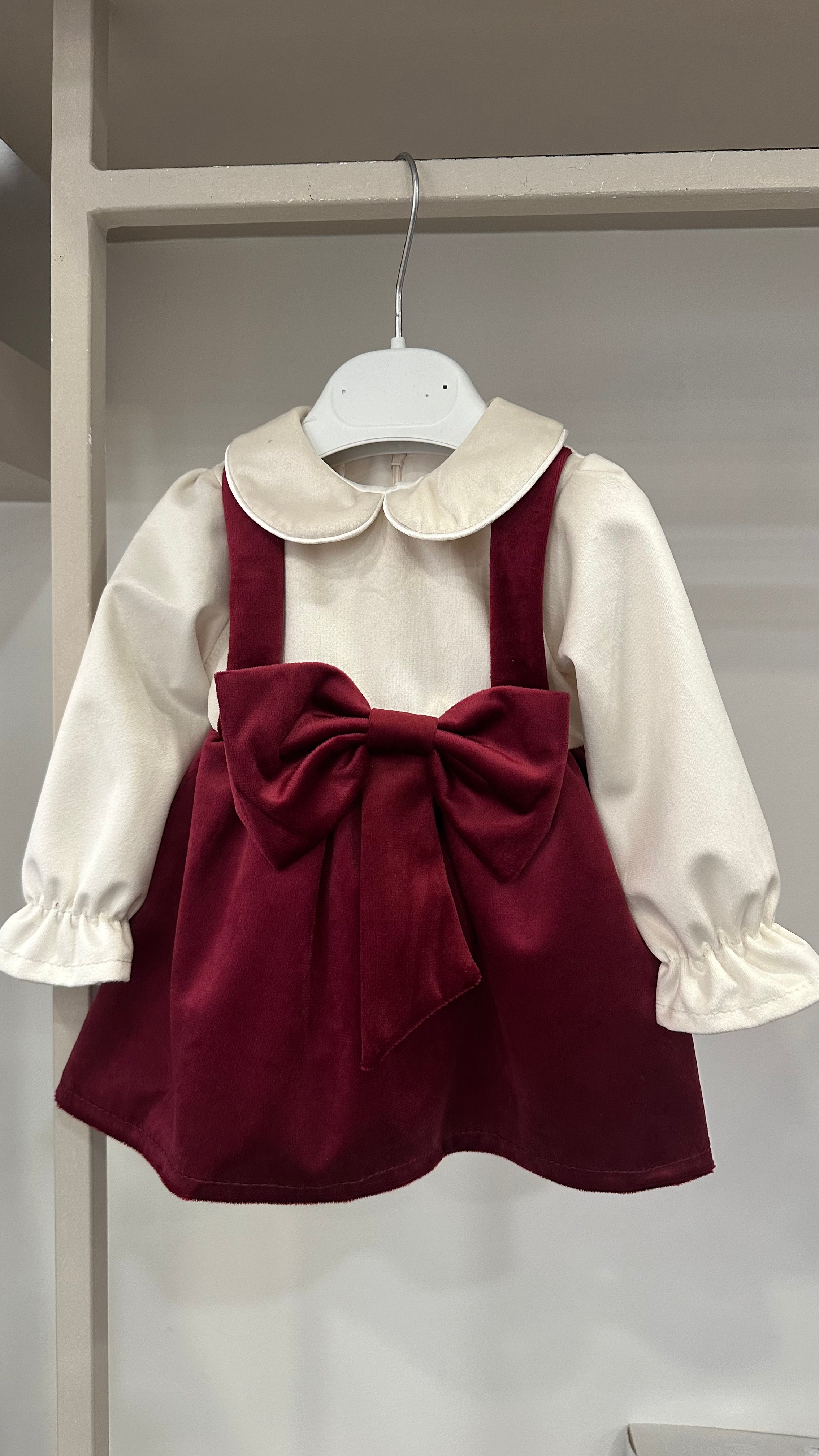 Vestitino VELLUTO 6-30M - BORDEAUX