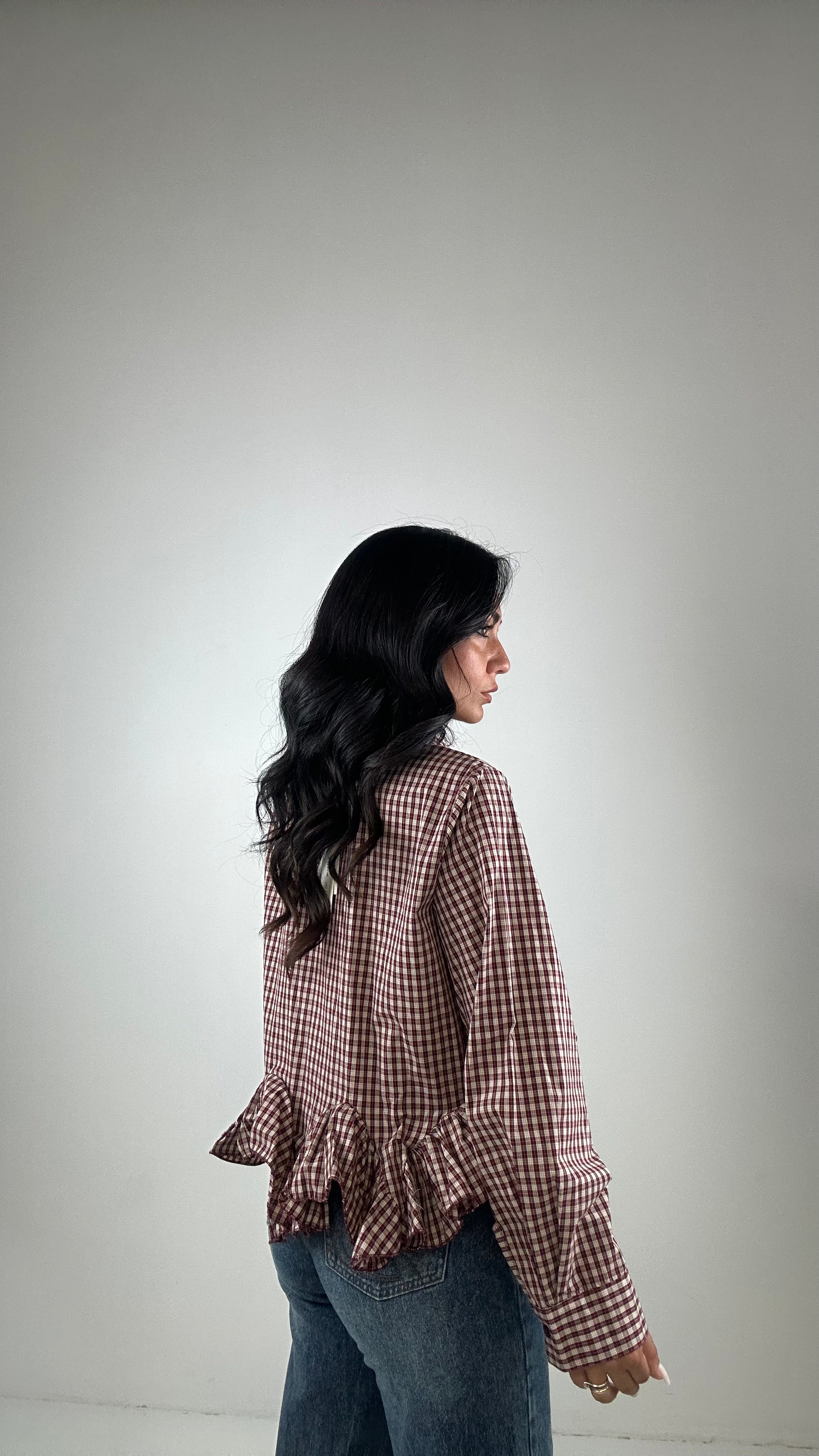 Camicia QUADRI E ROUGE - BORDEAUX
