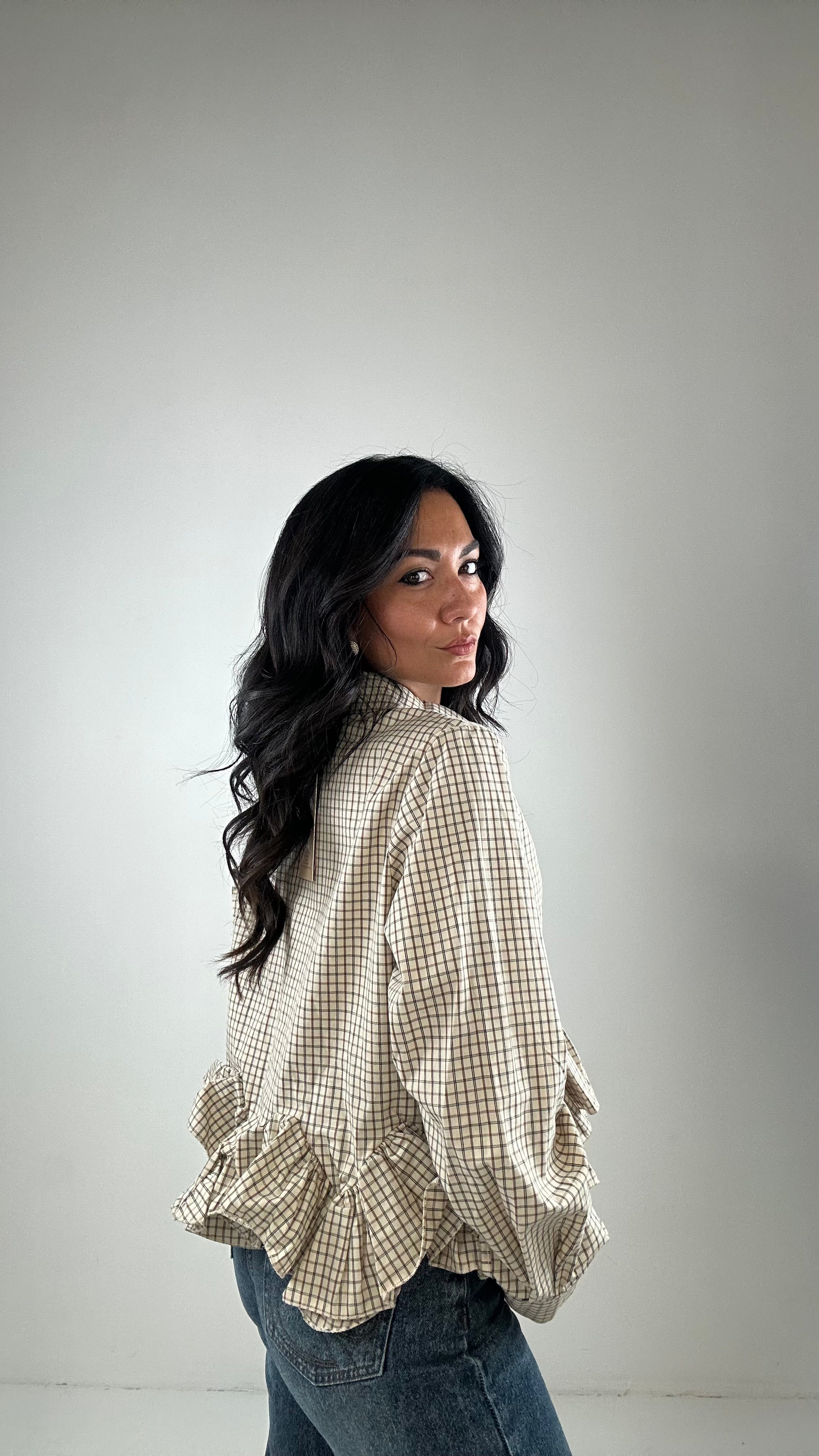 Camicia QUADRI E ROUGE - BEIGE