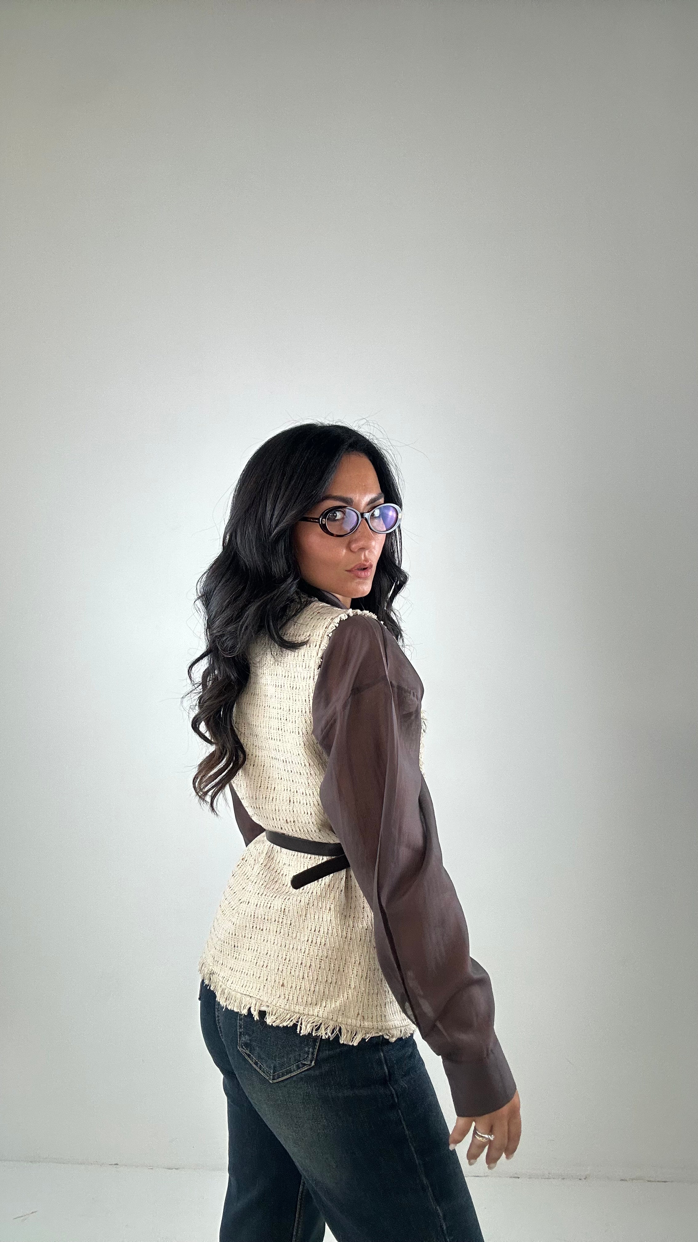 Gilet TWEED - BEIGE