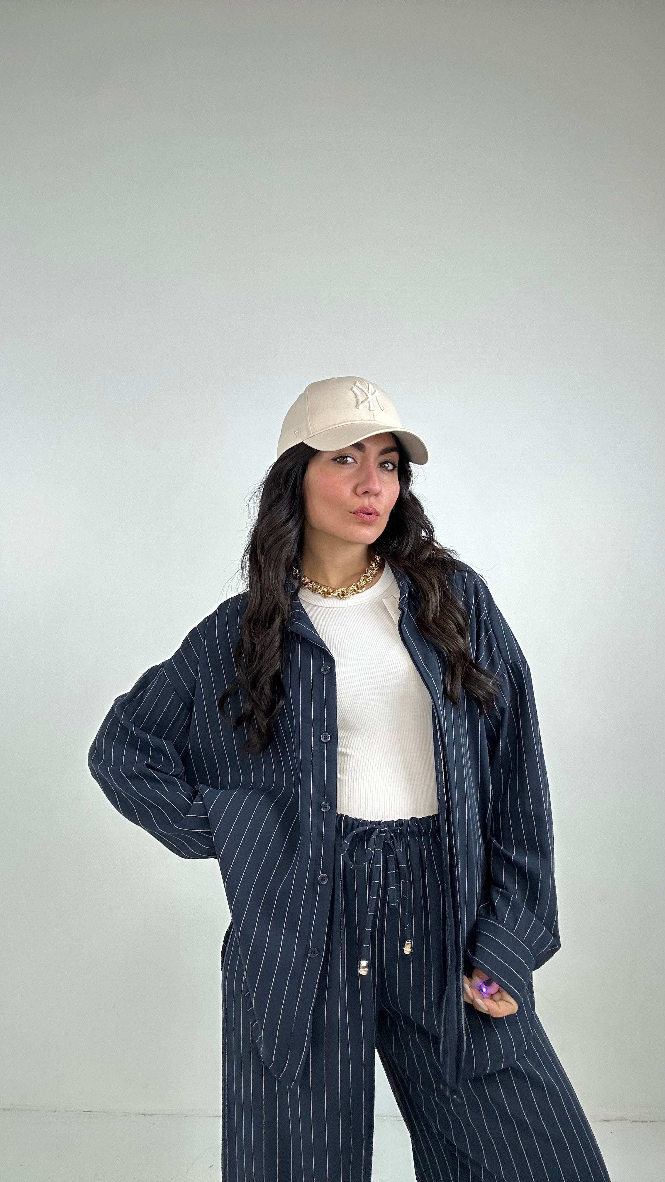 Coordinato con PANTALONE RIGHE - BLU