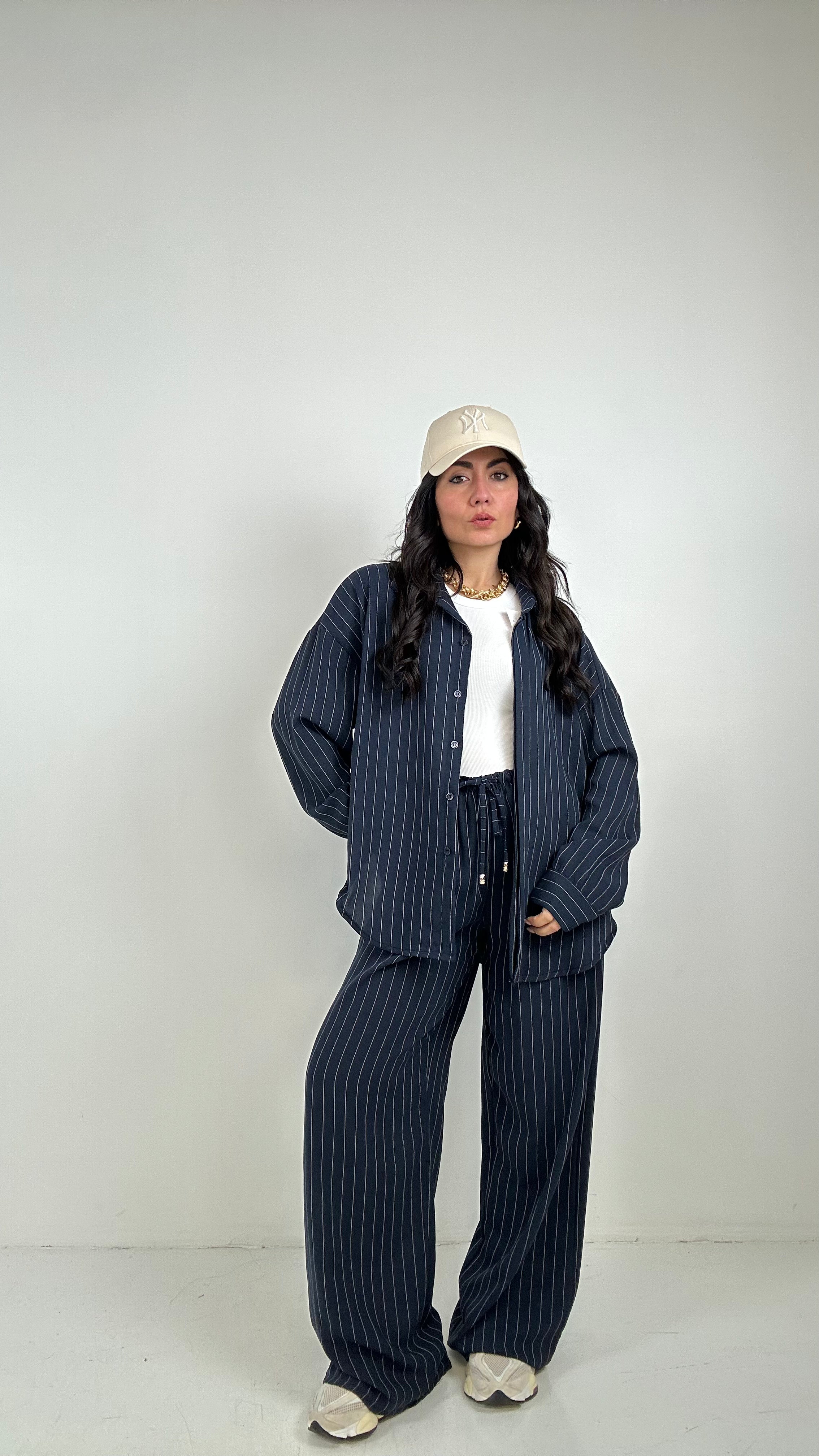 Coordinato con PANTALONE RIGHE - BLU