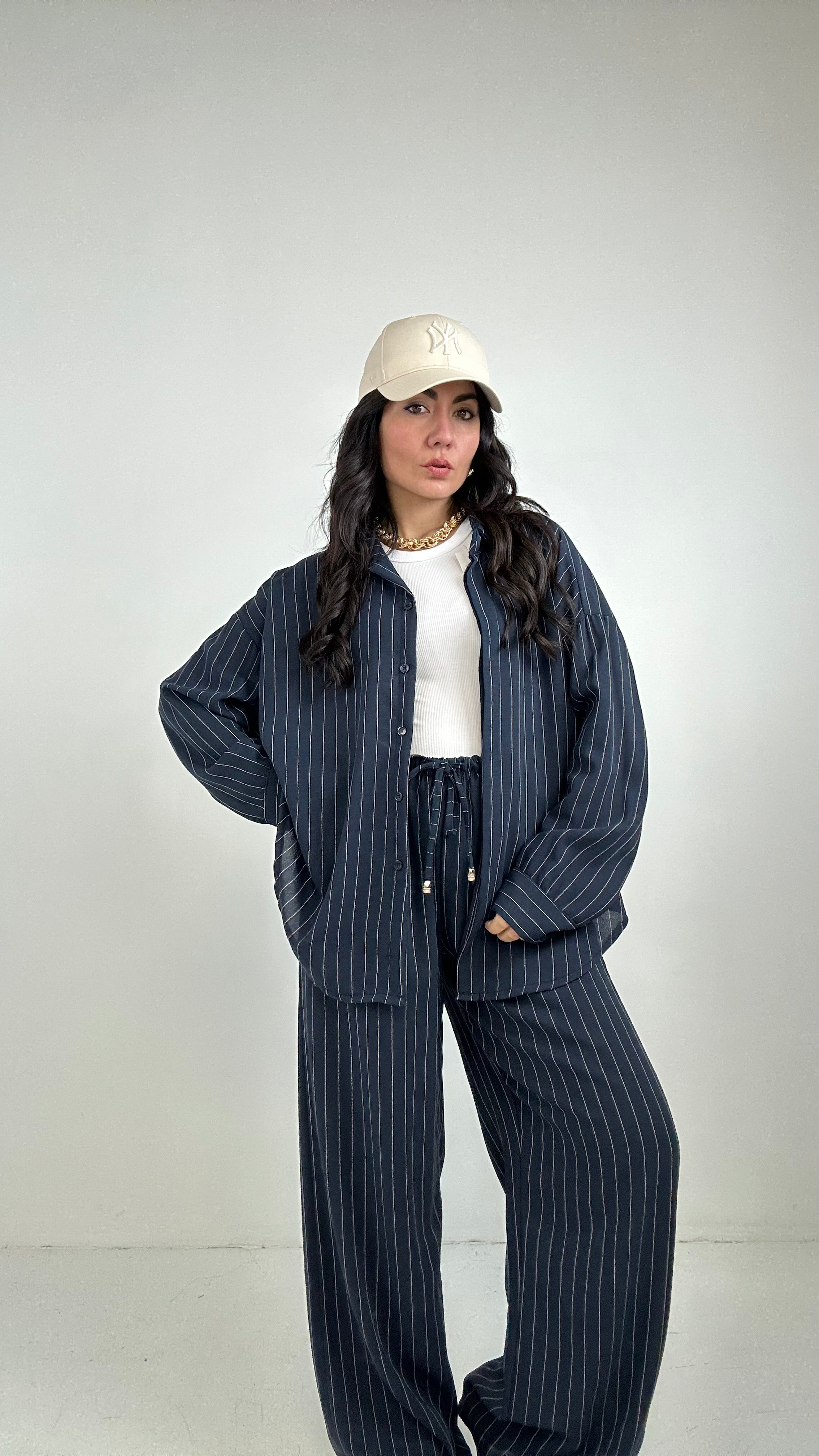 Coordinato con PANTALONE RIGHE - BLU