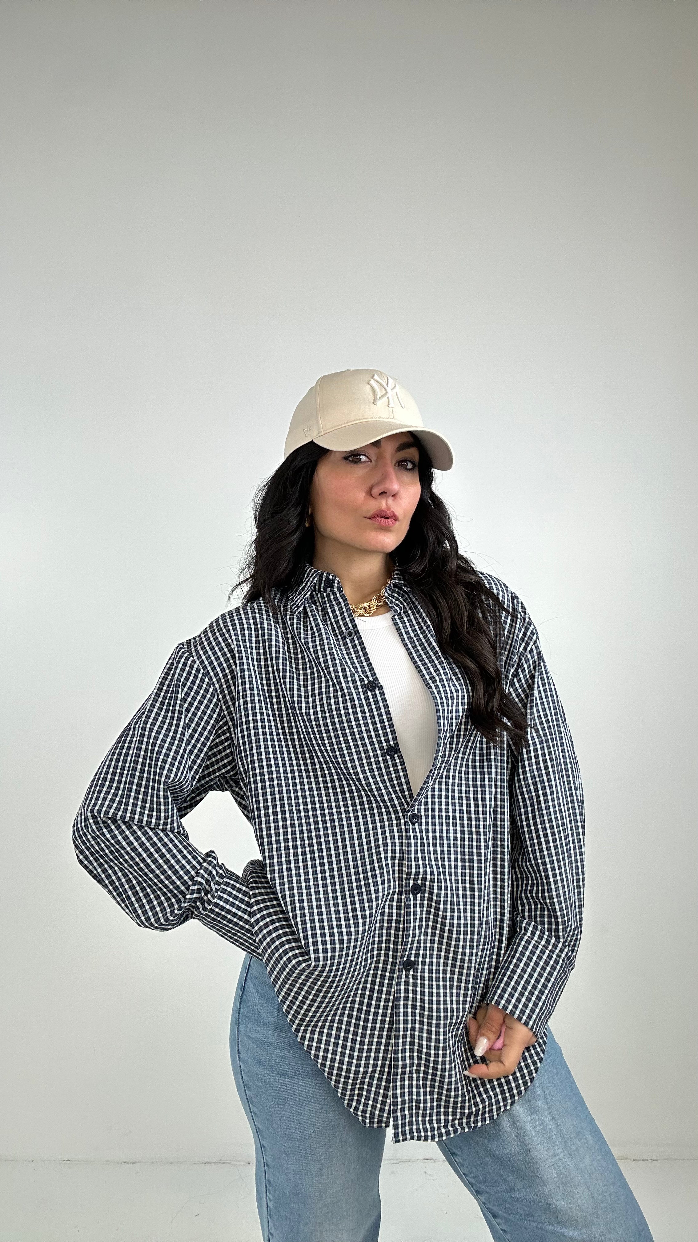 Camicia QAUDRETTINI PIC - BLU