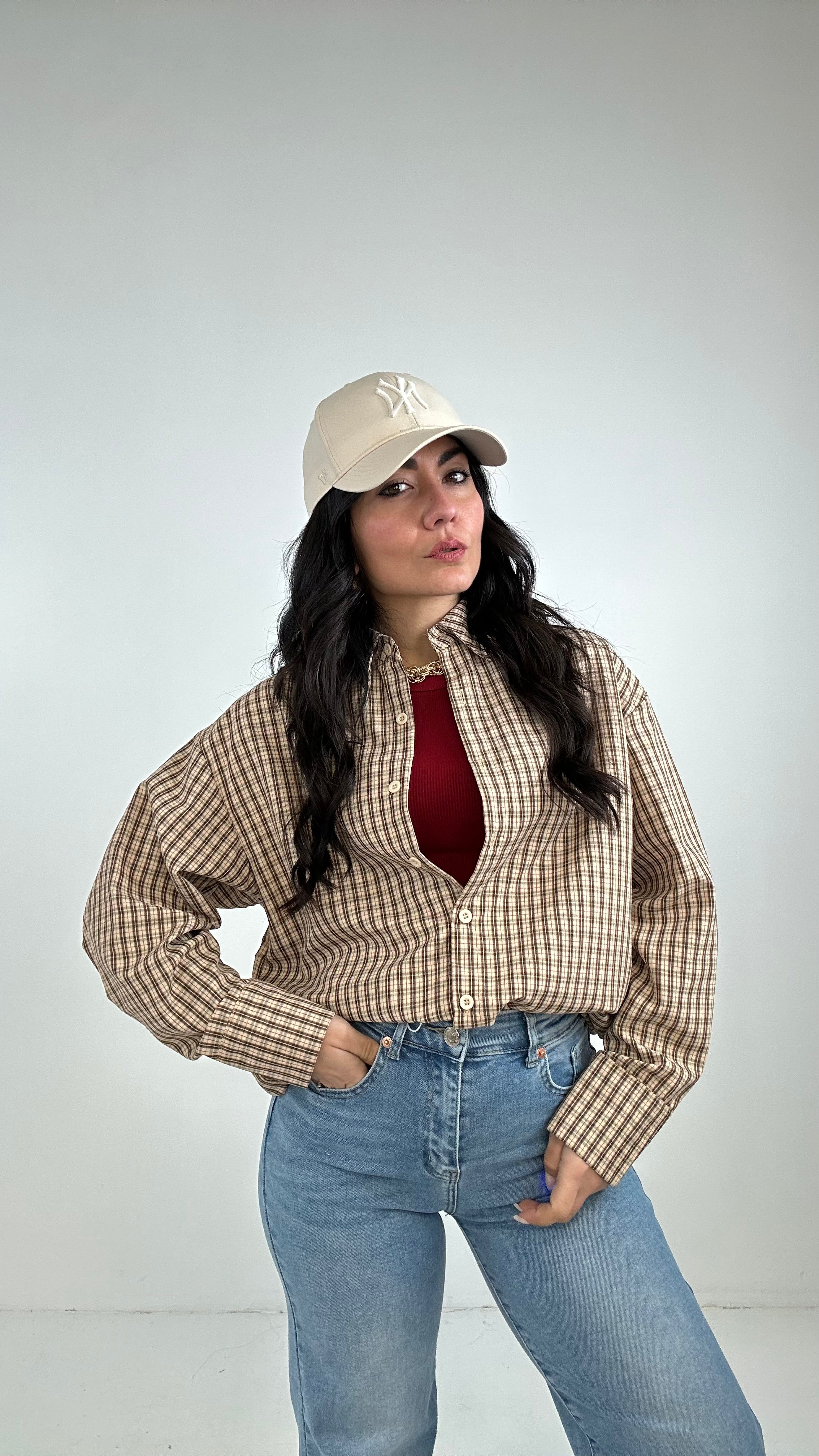 Camicia QAUDRETTINI PIC - BEIGE