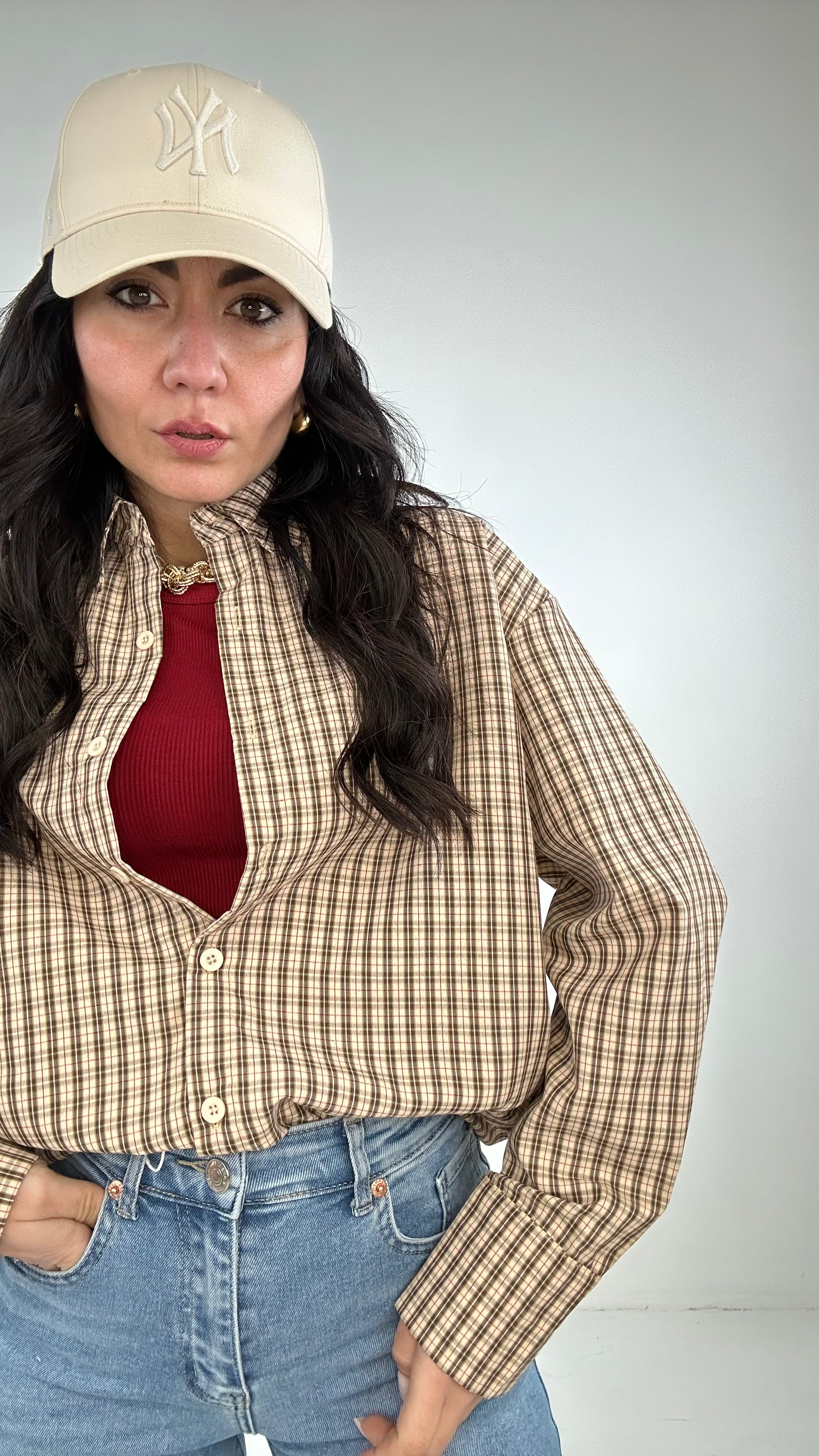 Camicia QAUDRETTINI PIC - BEIGE