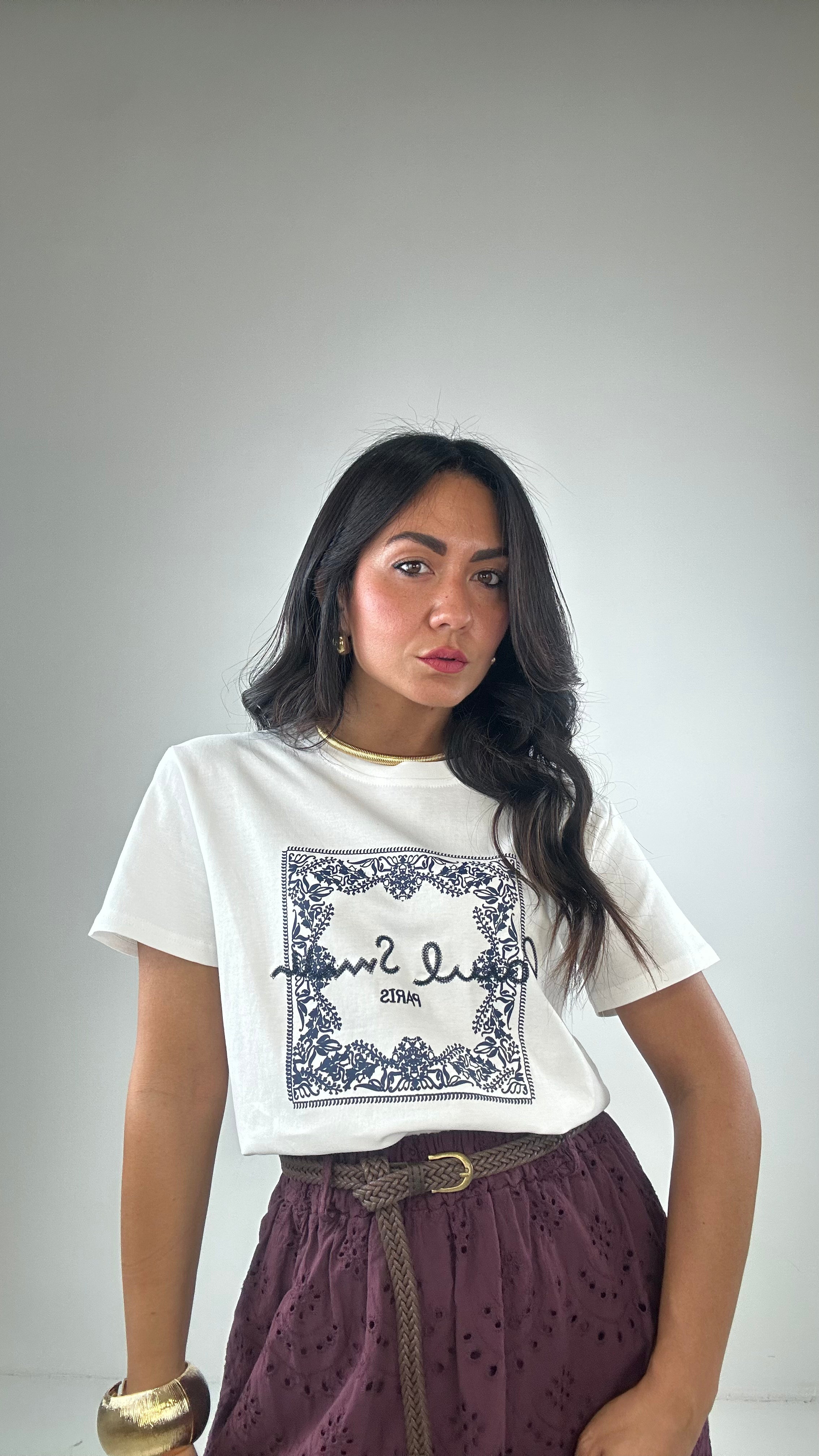 T-shirt RIQUADRO FOULARD - BIANCO