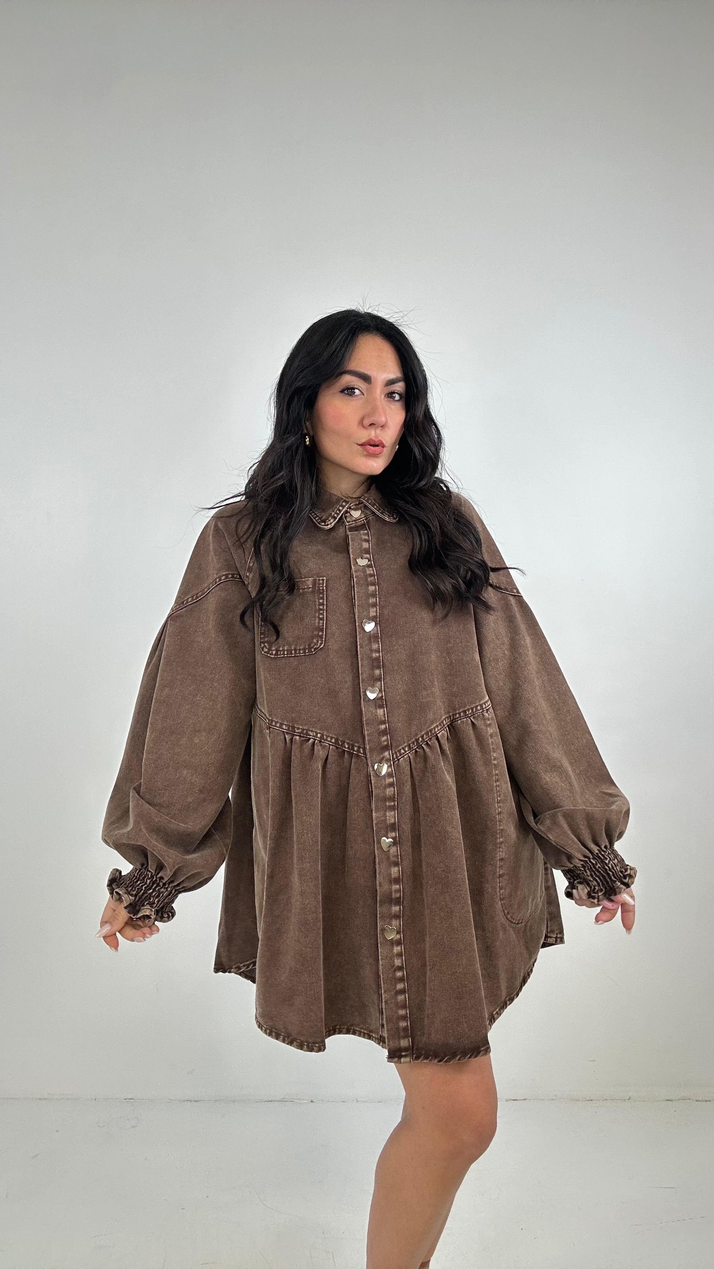 Abitino BOTTONE CUORE - MARRONE