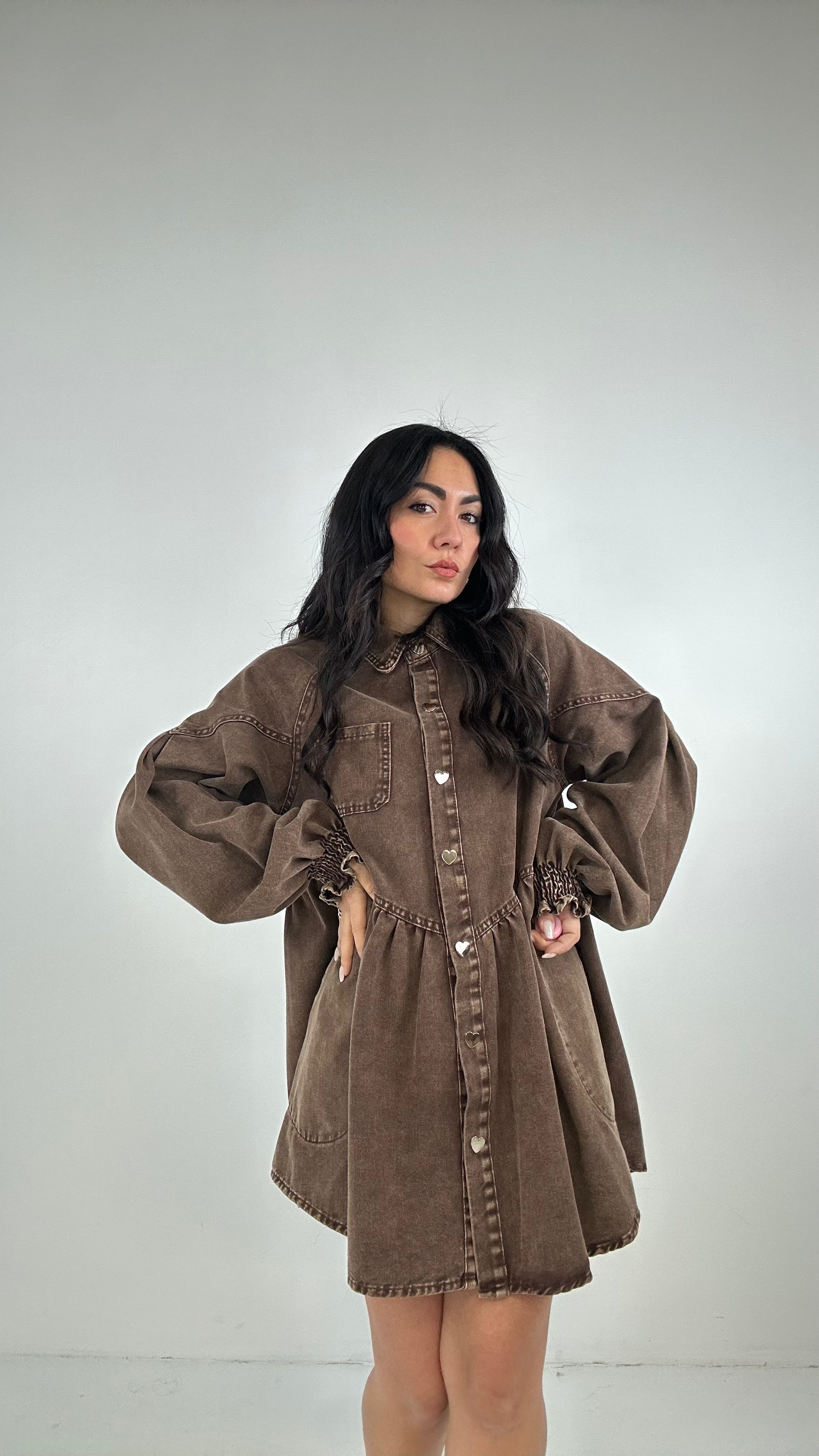 Abitino BOTTONE CUORE - MARRONE