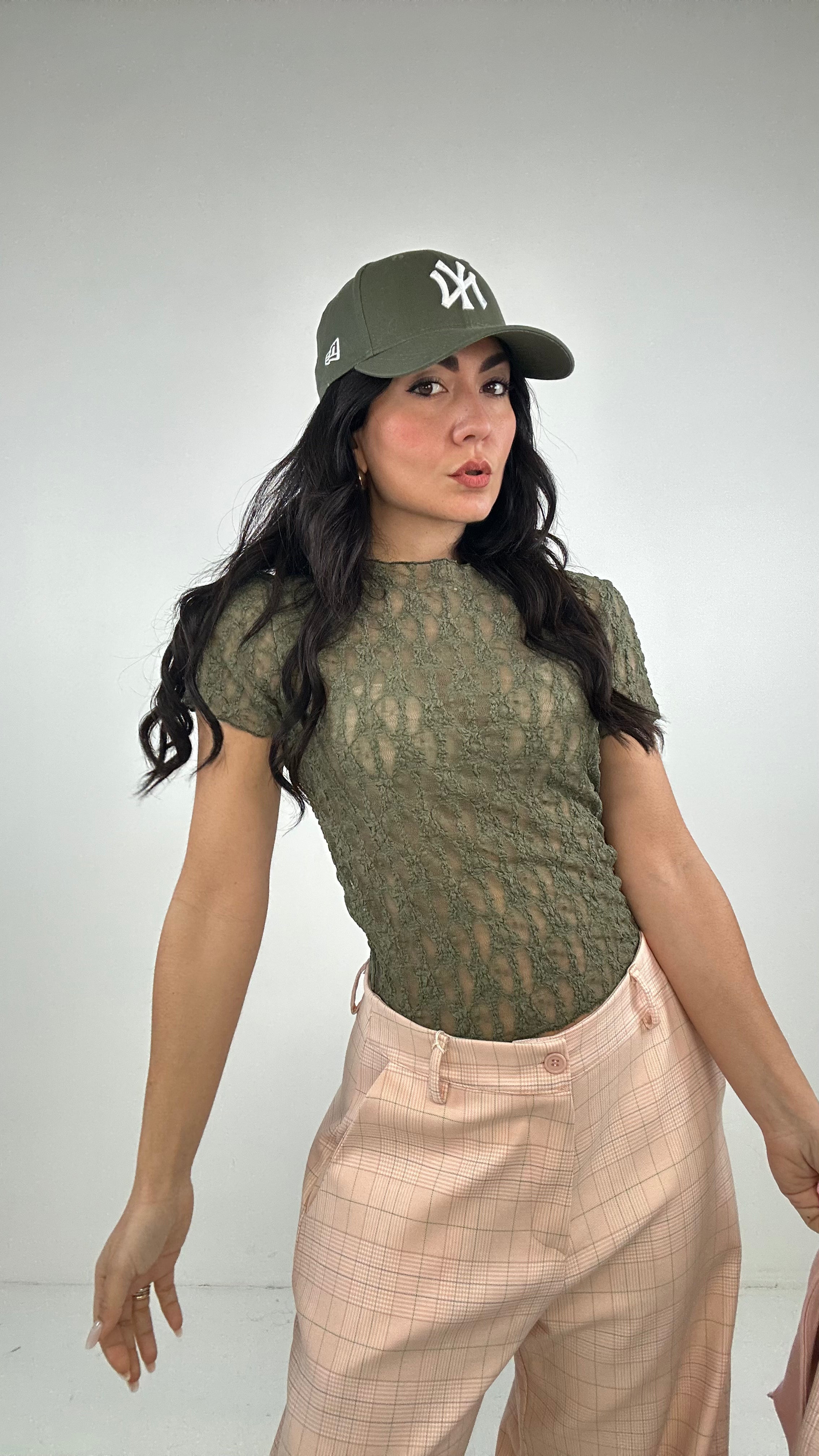 Magliettina IN PIZZO - VERDE MILITARE