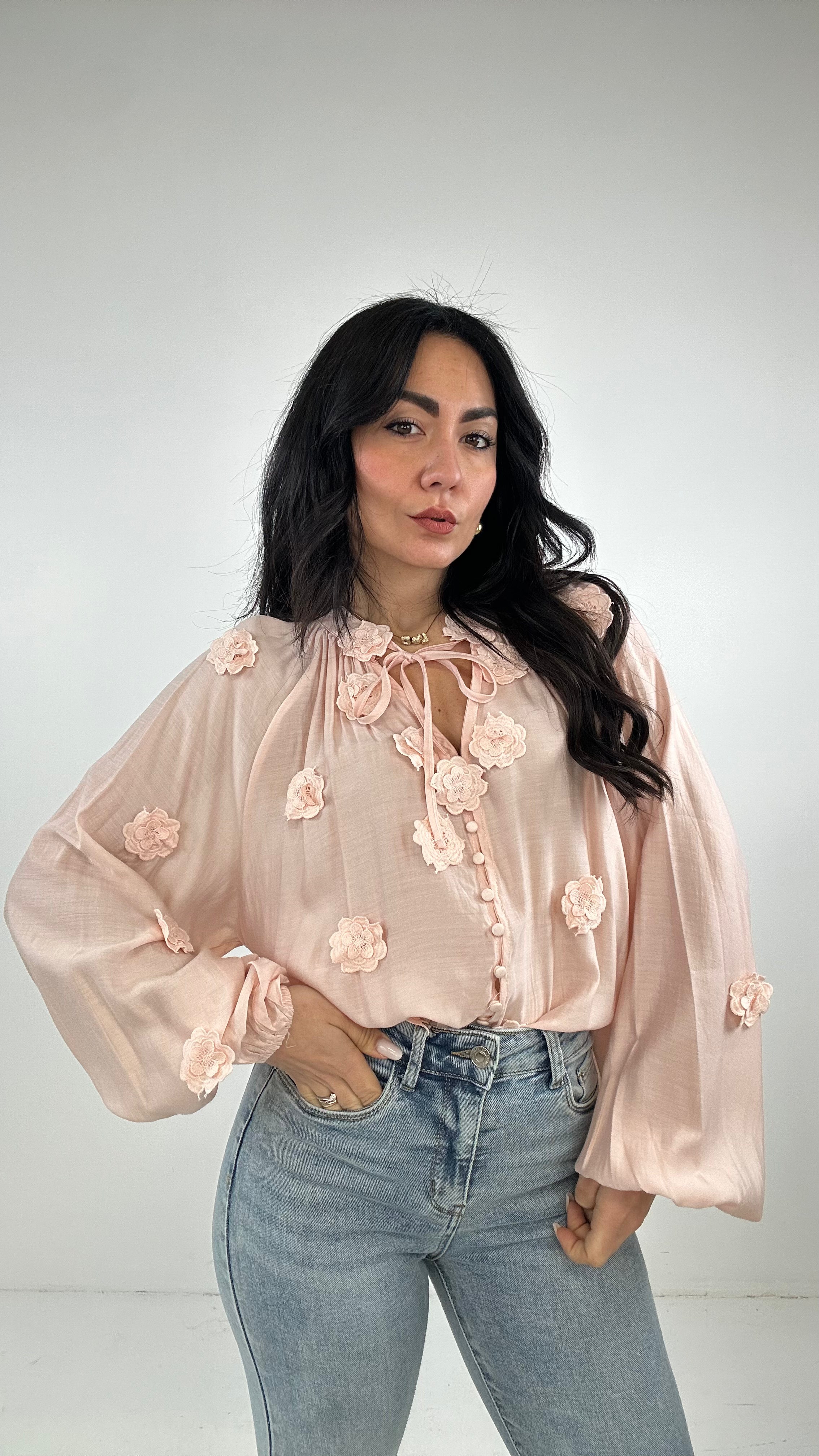 Blusa FIORE IN RILIEVO - ROSA