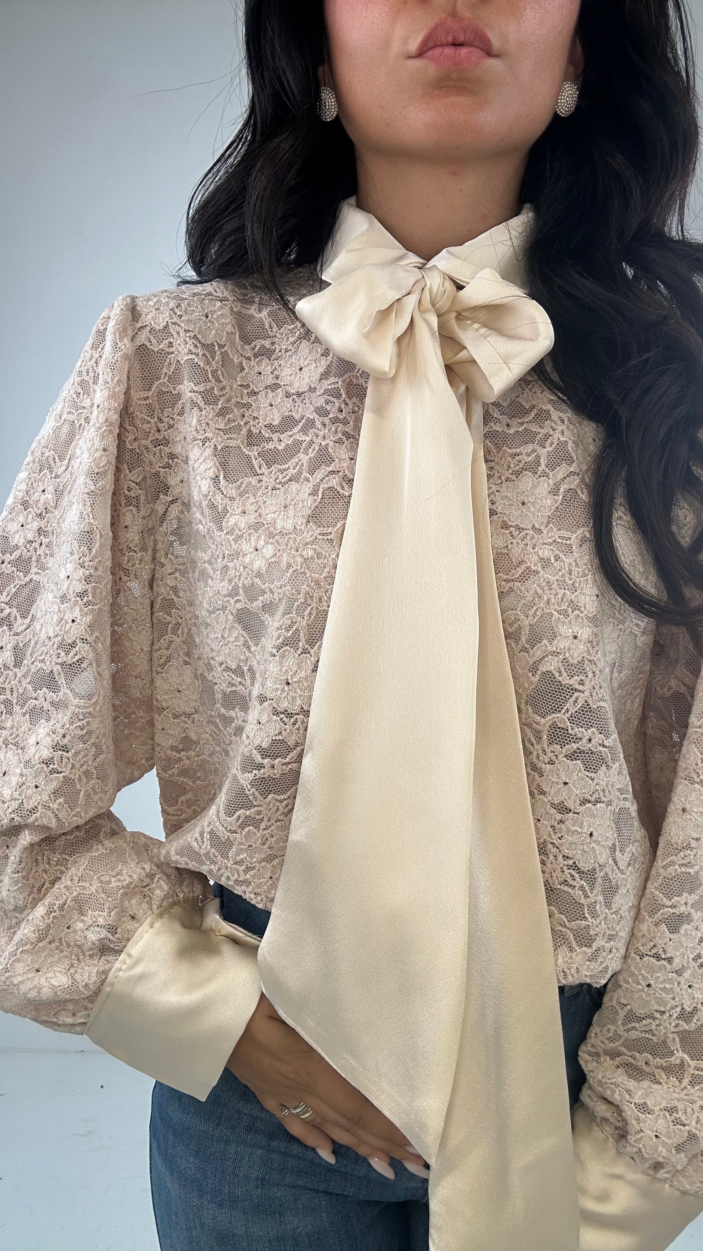 Camicia PIZZO VELLUTINO - CREMA