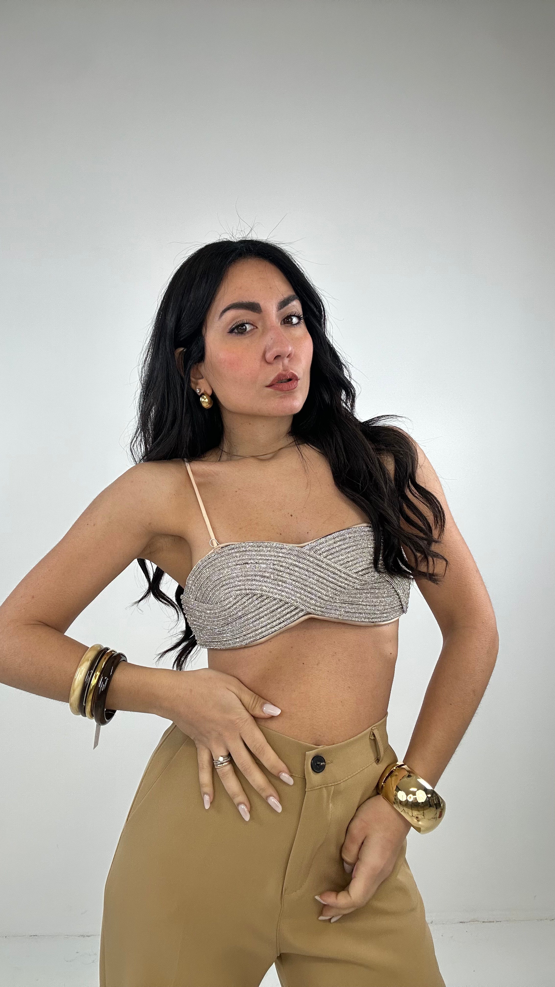 Top FOGLIA LUX - NUDE