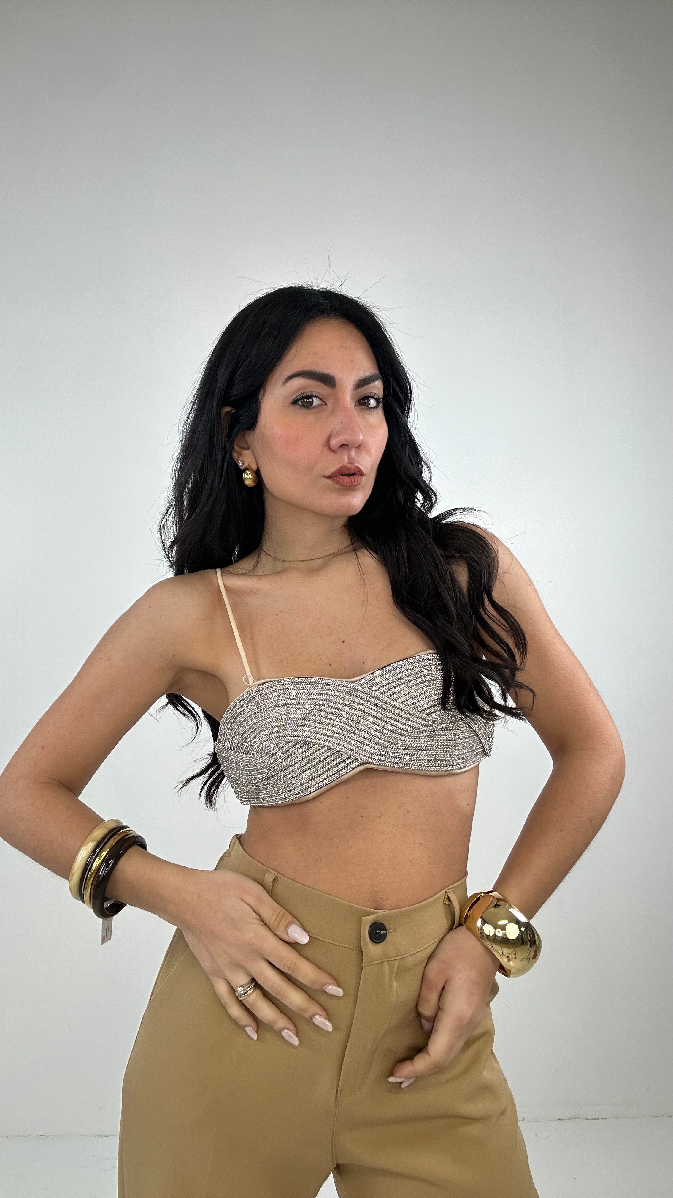 Top FOGLIA LUX - NUDE