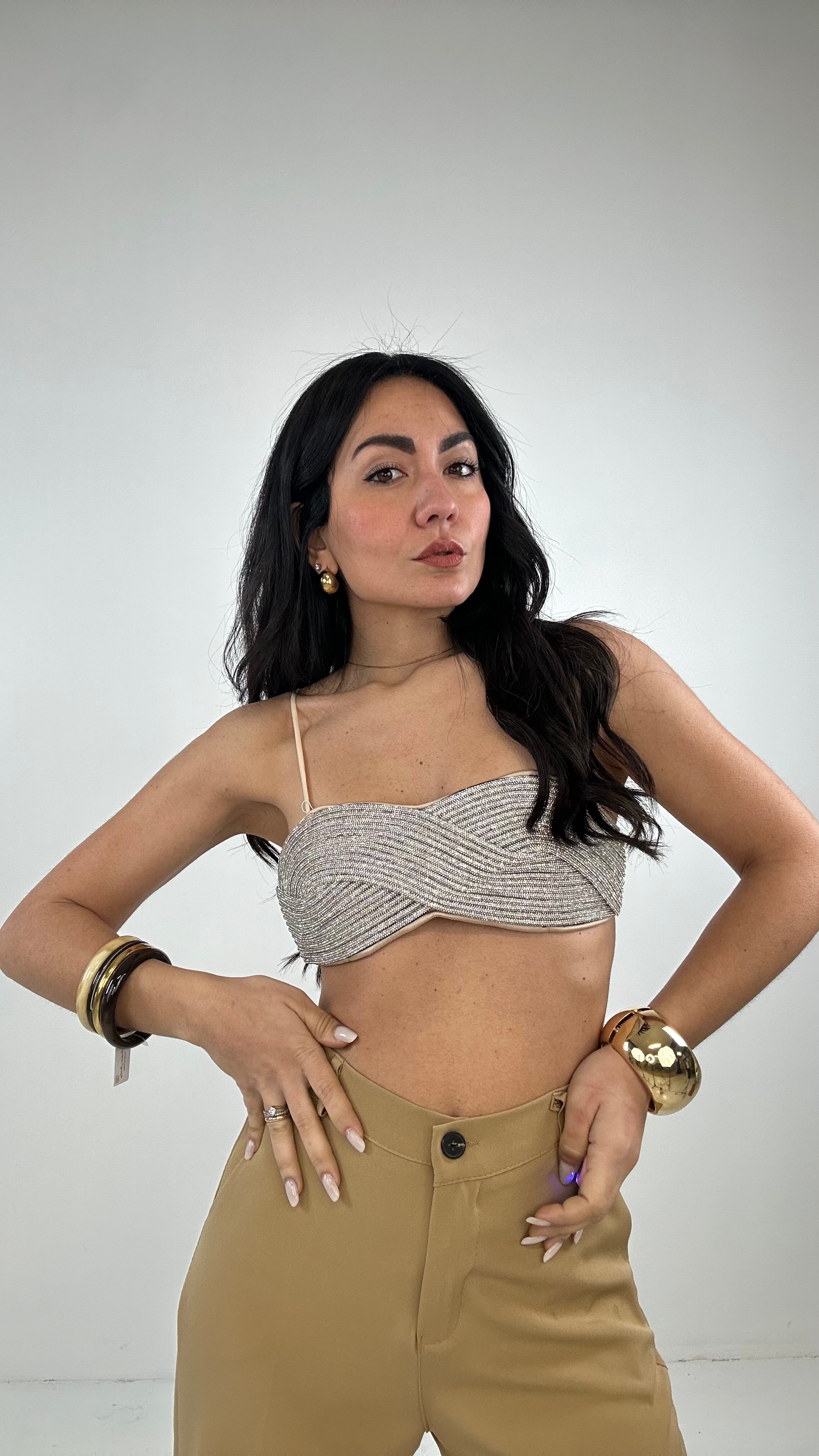 Top FOGLIA LUX - NUDE