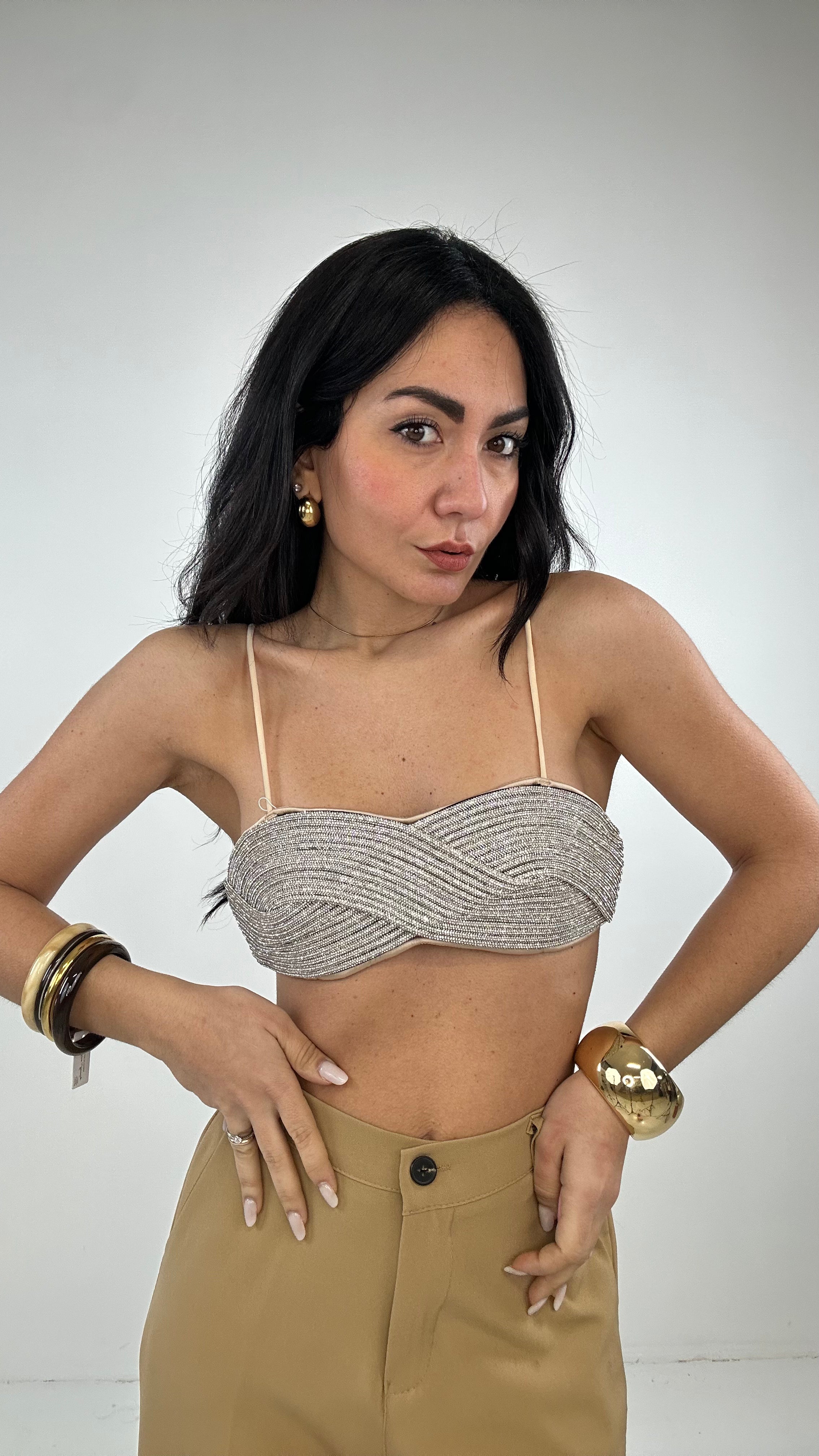 Top FOGLIA LUX - NUDE