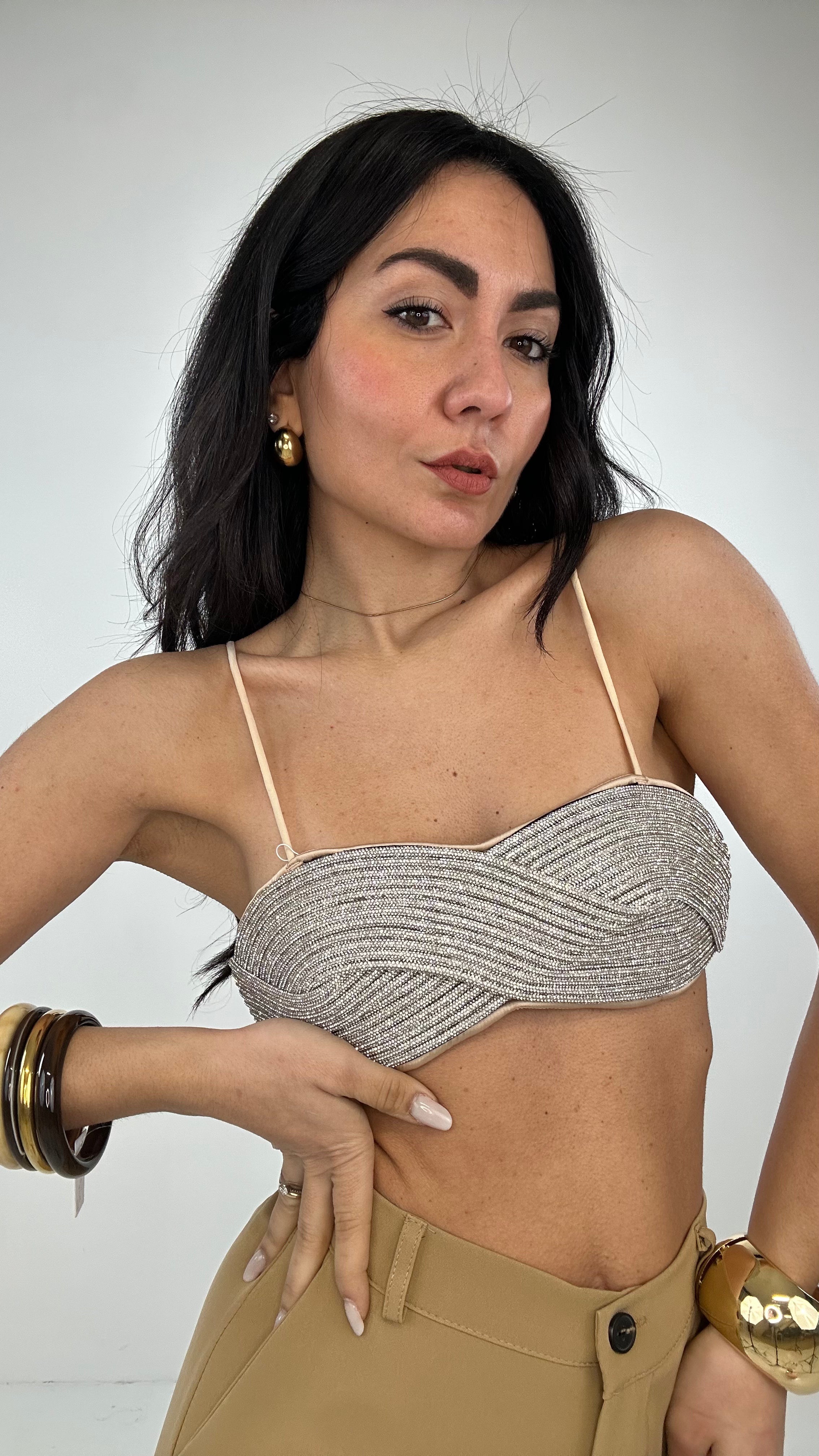 Top FOGLIA LUX - NUDE