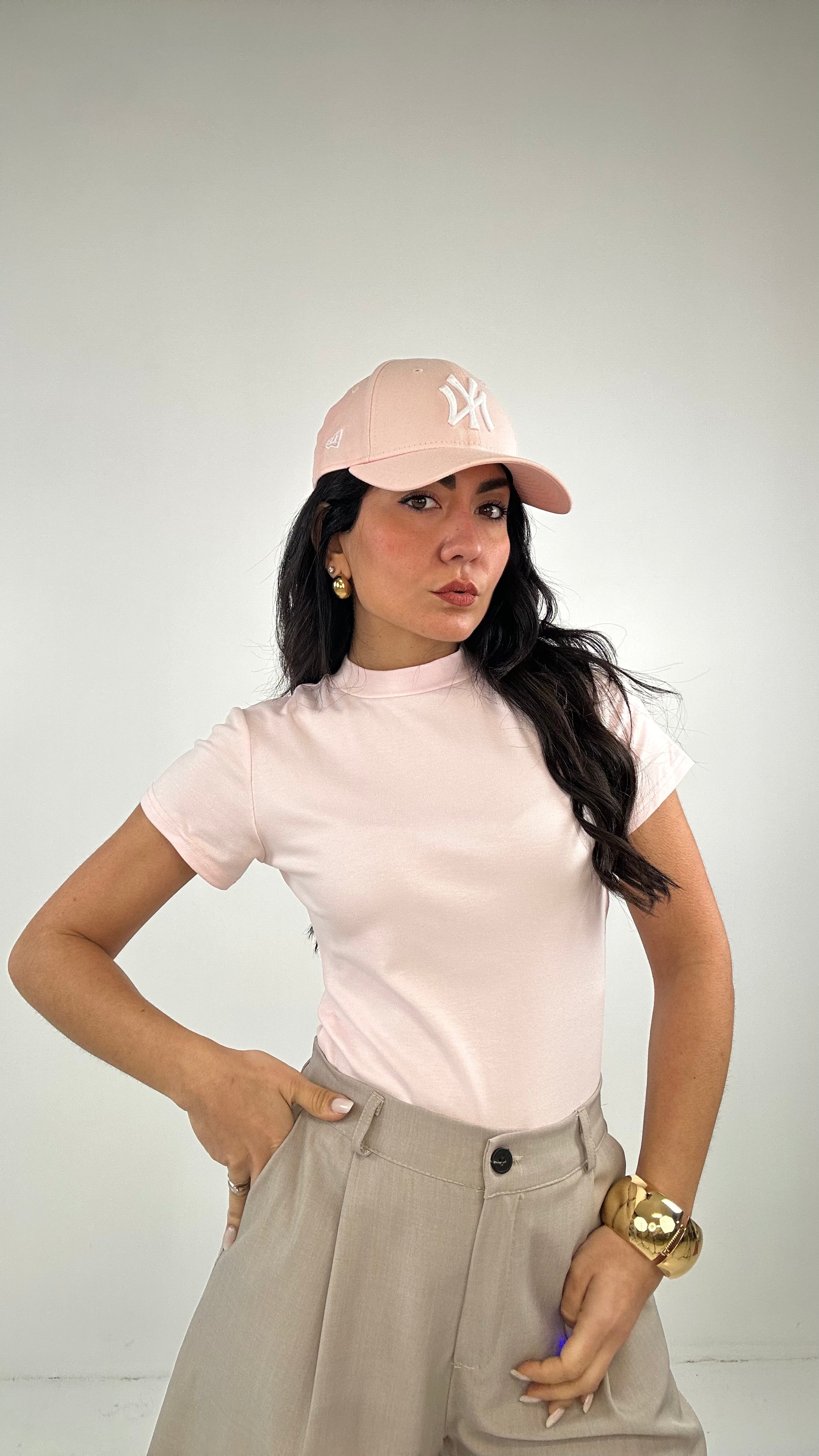 T-shirt COLLO LUPETTO - ROSA