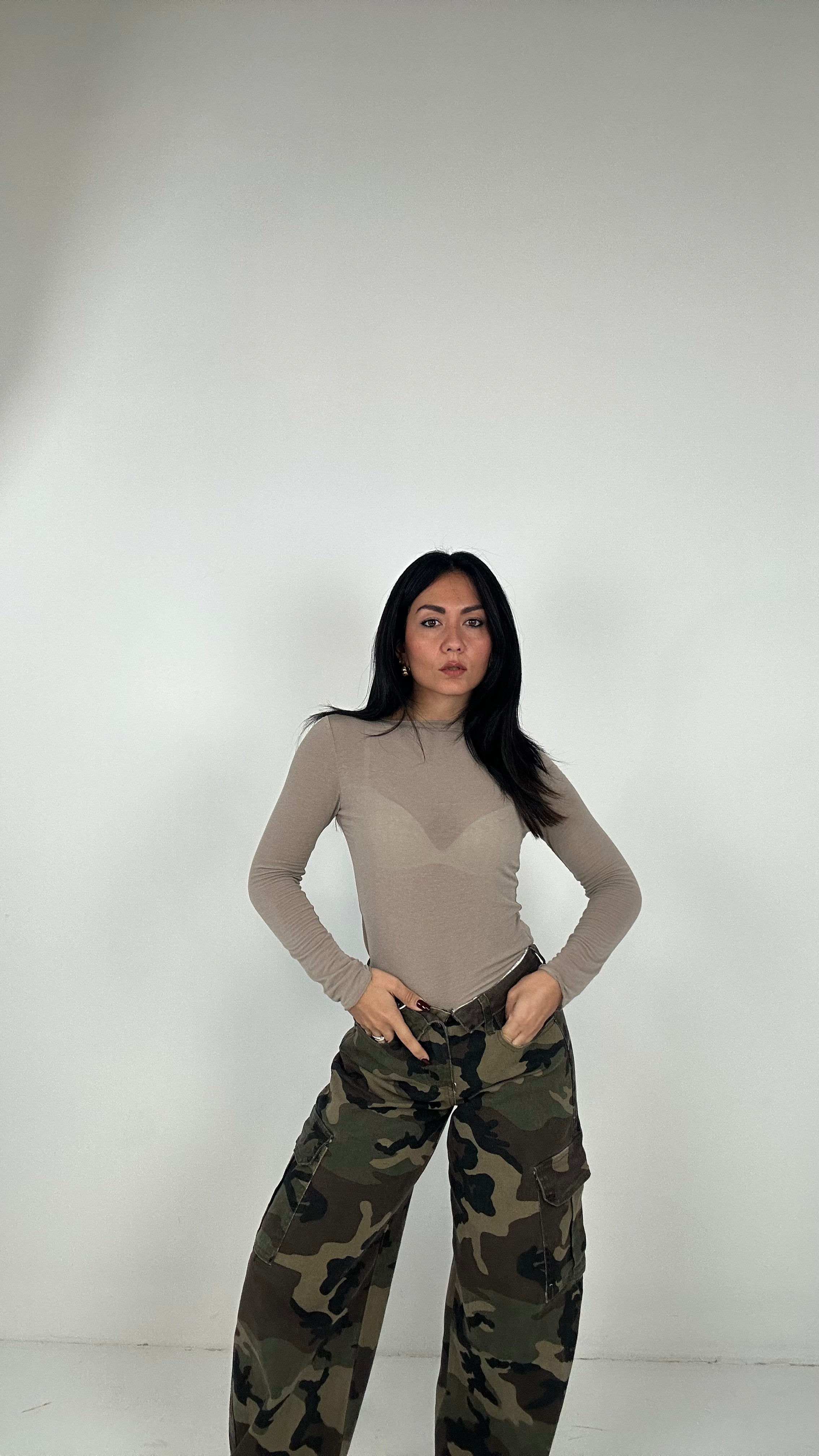Jeans MILITARE CINTO GIRATO - VERDE