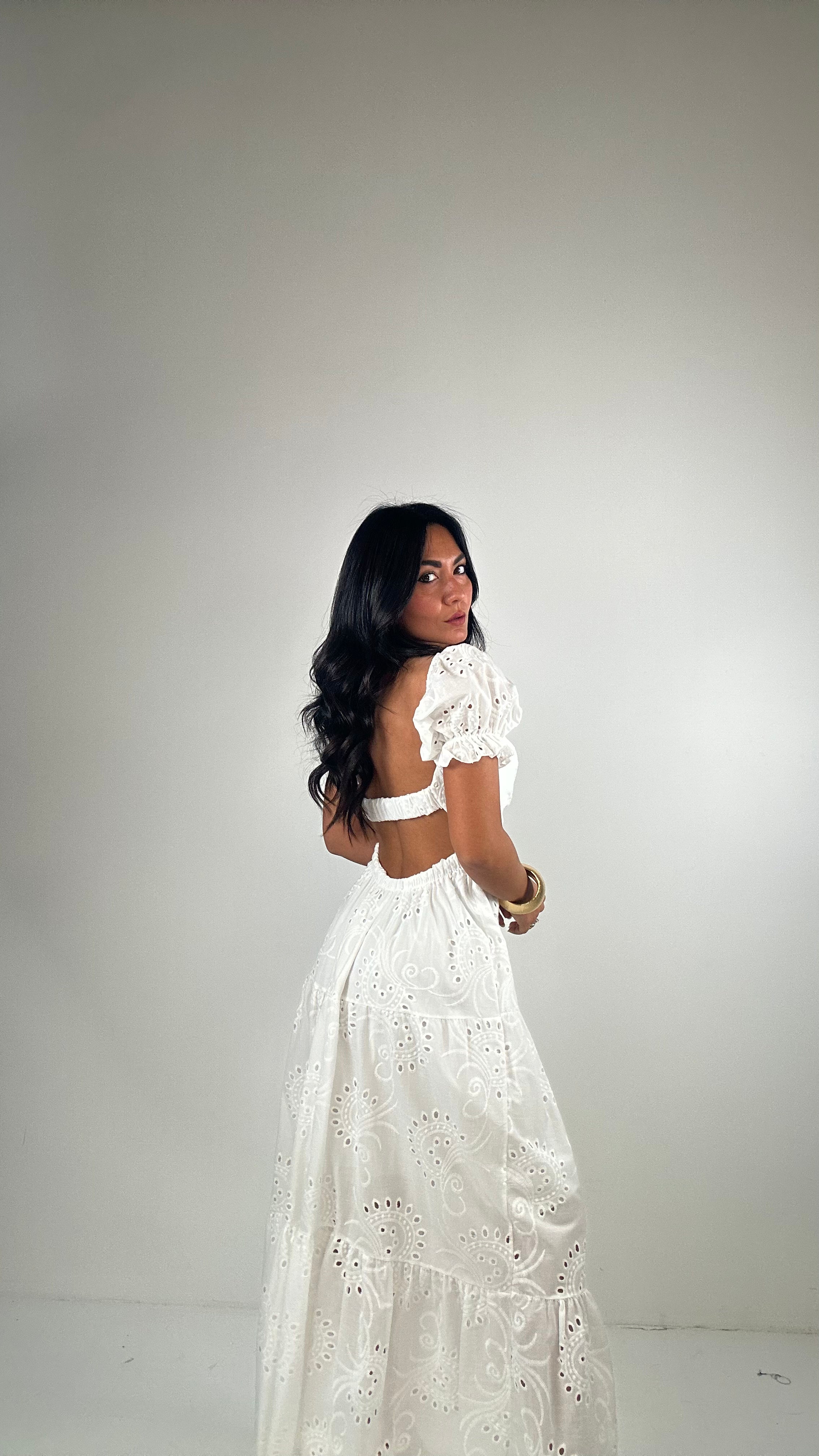 PREORDINE Vestito SAN GALLO CON APERTURA - BIANCO