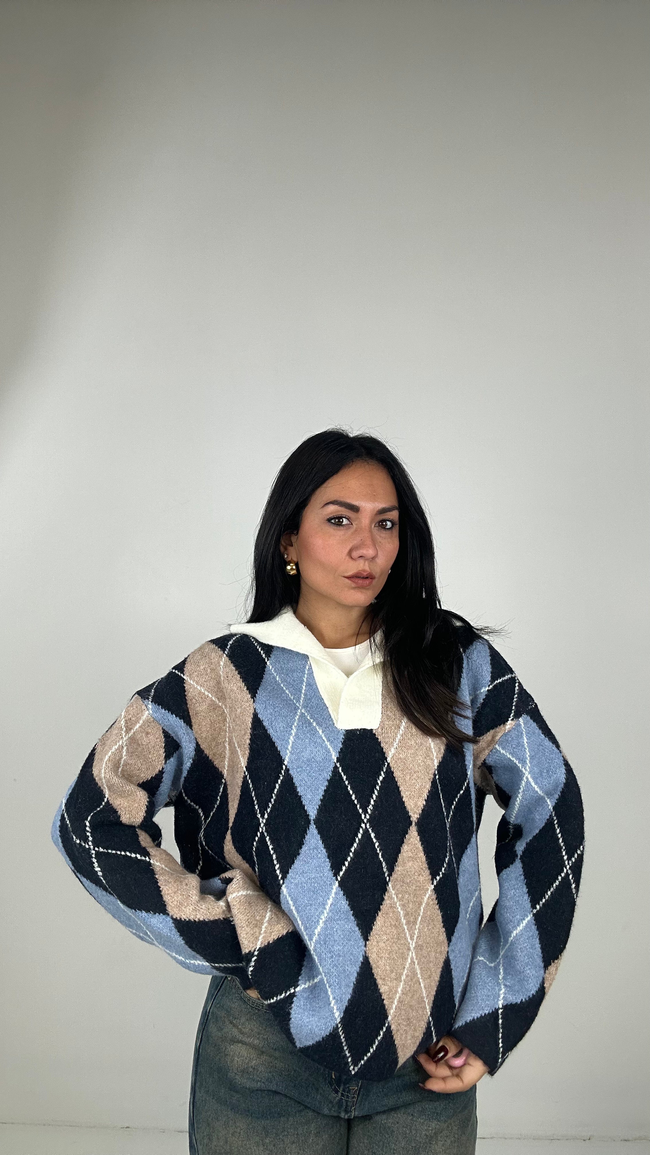 Pull POLO ROMBI - BLU
