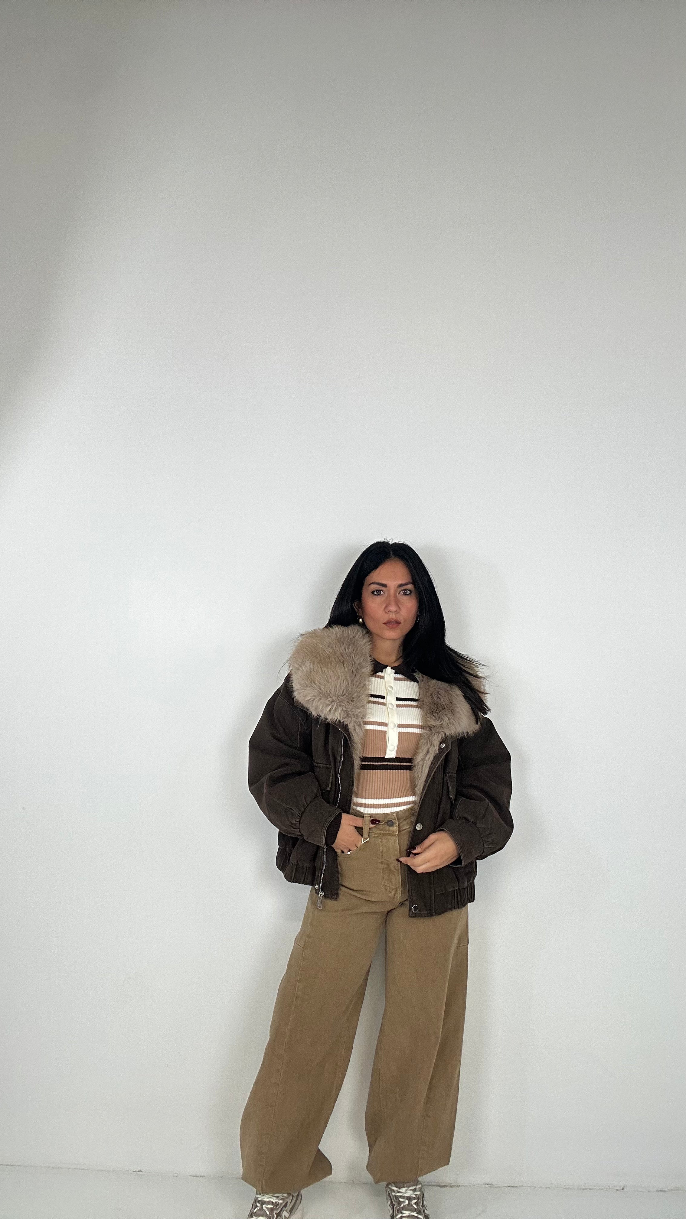 Bomber CON ECOPELLICCIA - MARRONE